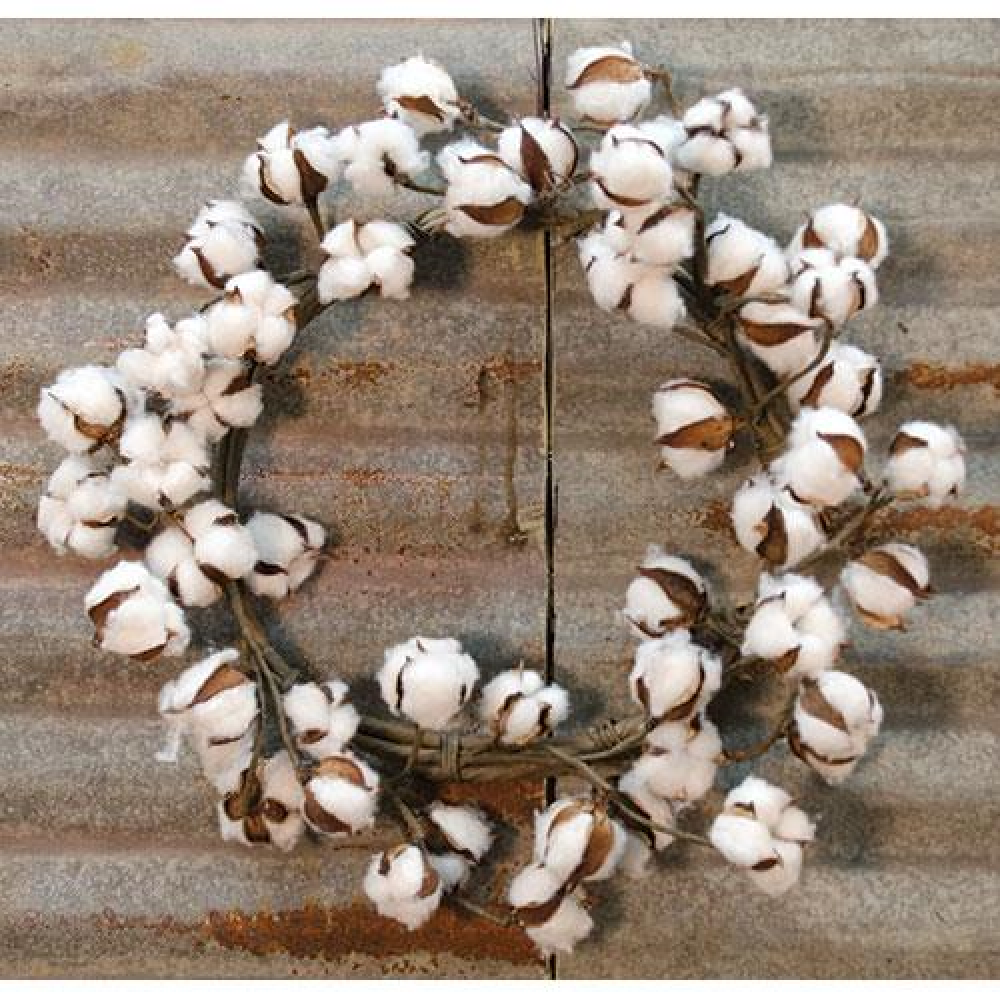 Country Cotton Ball Wreath - 20