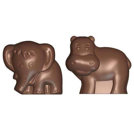 Hippo and Elephant Silicone Mold Set - 4 Pack Durable Baking Molds for Cupcakes, Candles, Soap Making - Perfect for DIY Crafts, Birthday Parties & Home Baking Decorations