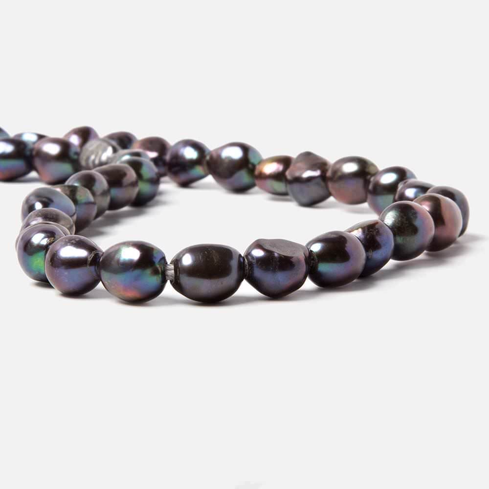 Dark Peacock Baroque Pearls 10x9.5mm & 12x10mm with 2.5mm Large Hole - 36pcs 15in Strand for Jewelry Making, DIY Crafts, Necklace & Bracelet Designs
