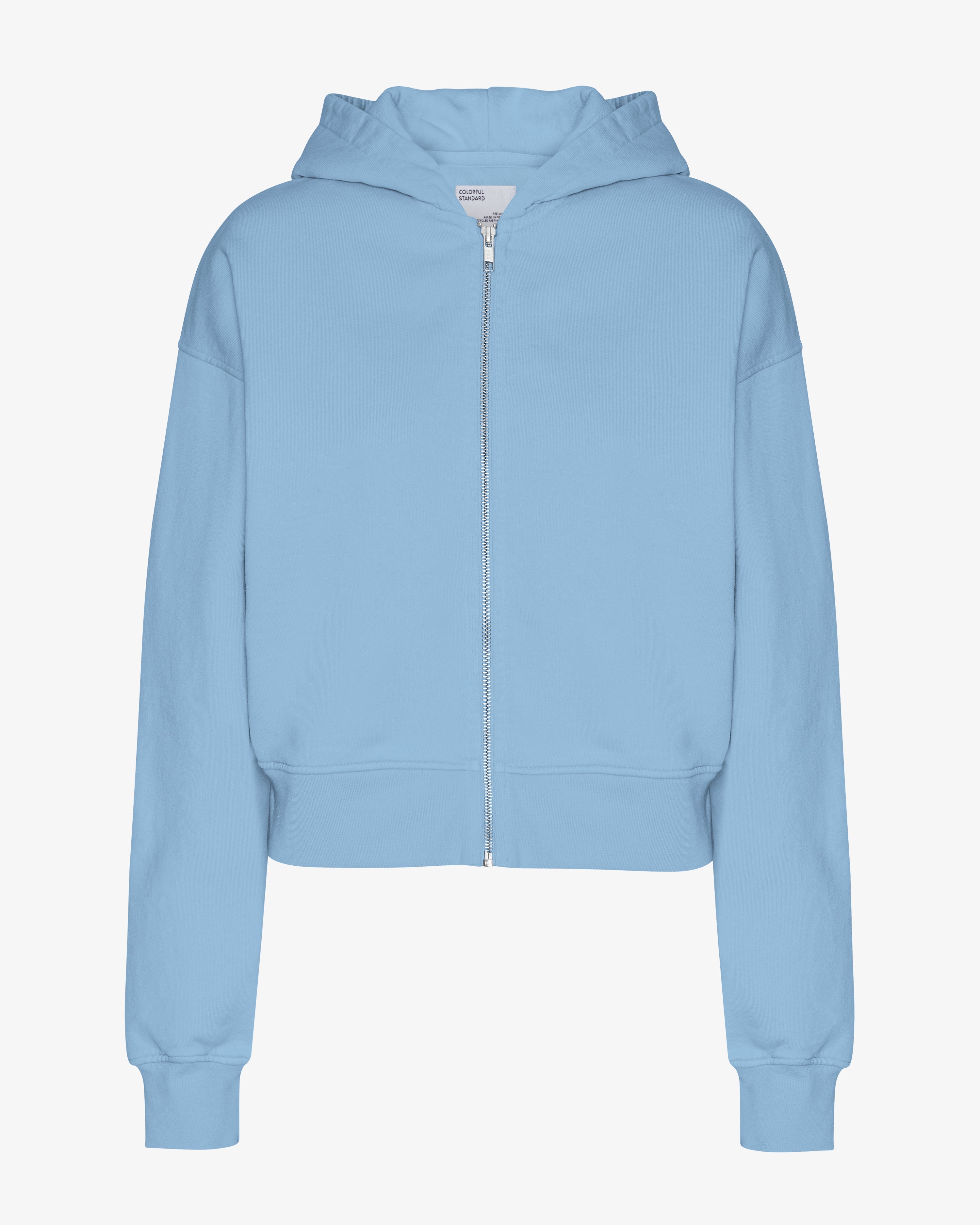 Organic Crop Zip Hoodie for Women - Soft & Comfortable Seaside Blue Pullover | Perfect for Casual Wear, Gym, and Outdoor Activities