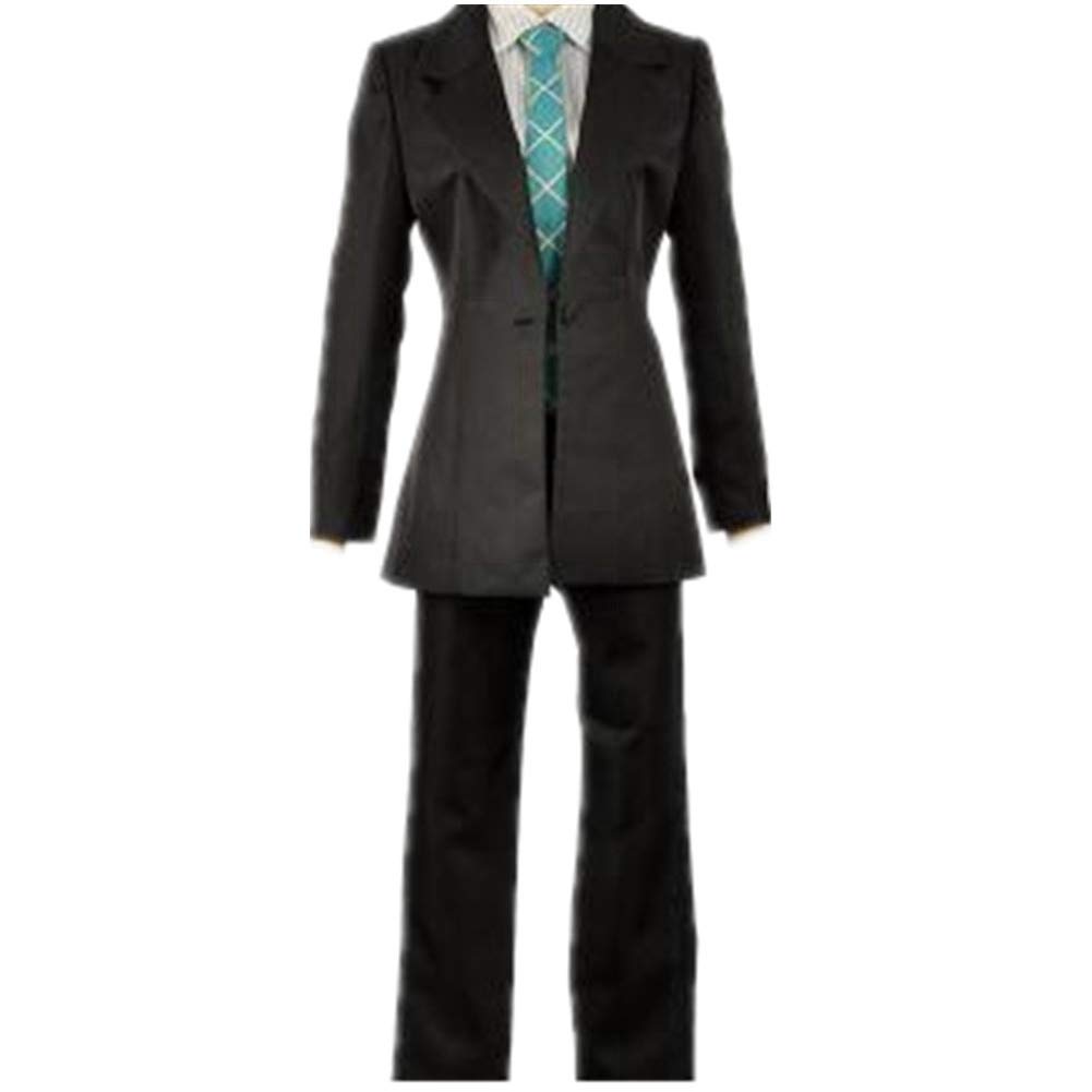 Suhero Doppo Kannonzaka Cosplay Costume Set - Black Jacket Uniform with Shirt & Long Pants | Anime Character Outfit for Halloween, Comic Con & Cosplay Events | Includes Coral Curly Wig for Complete Look