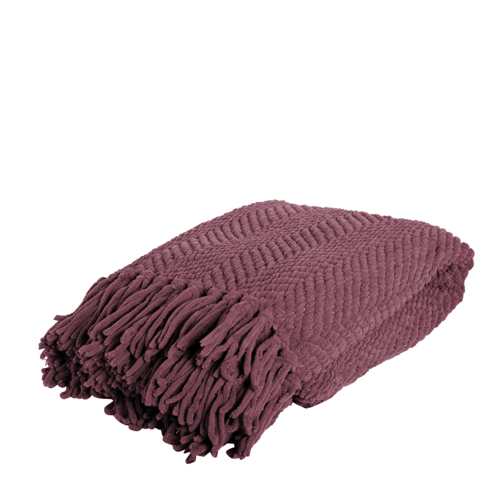 Louie Throw Blanket 130x160cm (51x63 Inches) - Soft & Cozy Grape Purple Fleece Blanket for Couch, Bed, Sofa - Perfect for Winter, Gifts, and Home Decor
