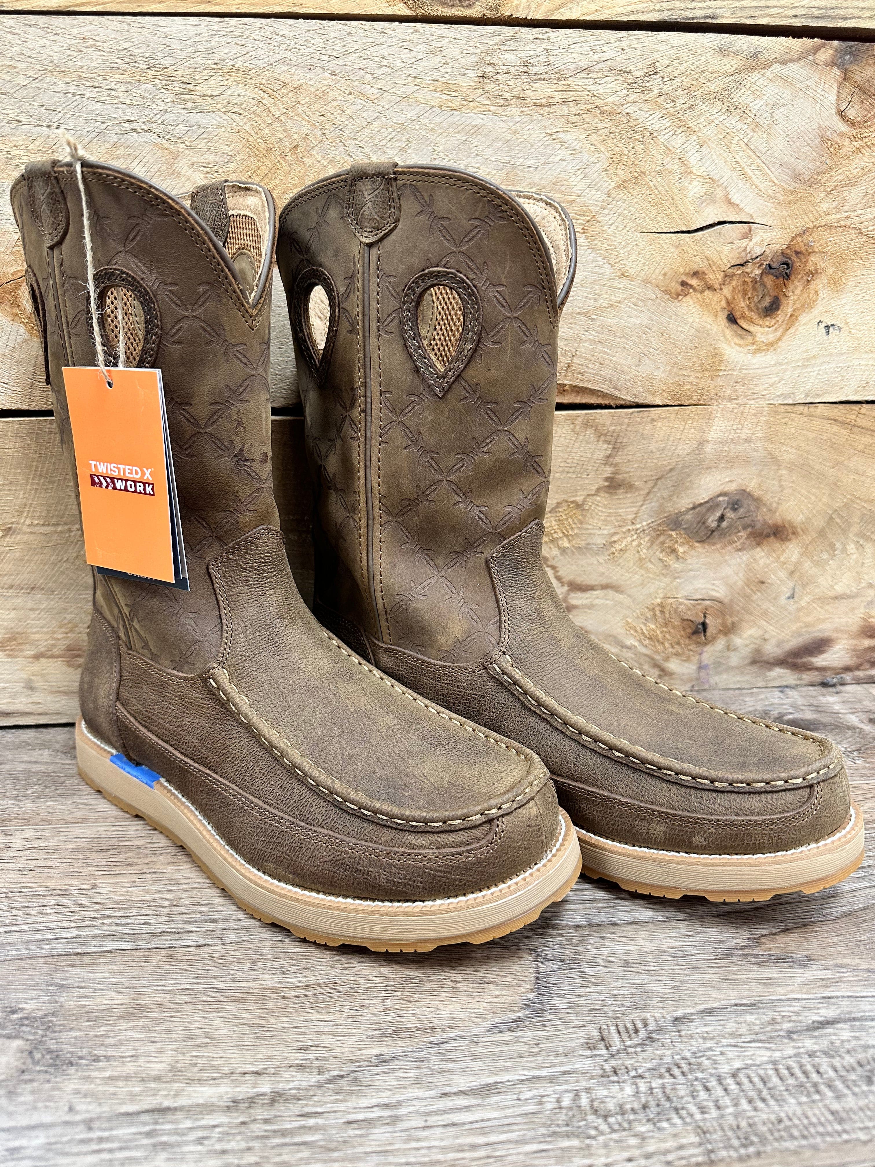 Twisted X Men's Pull-On Work Boots - Comfortable & Durable for Construction, Ranch & Outdoor Work