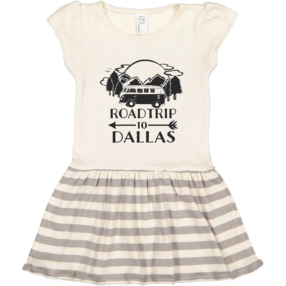 Inktastic Road Trip to Dallas Toddler Dress - Cute Travel Outfit for Girls, Comfortable Cotton Dress for Toddlers, Perfect for Vacations, Family Trips & Photo Shoots