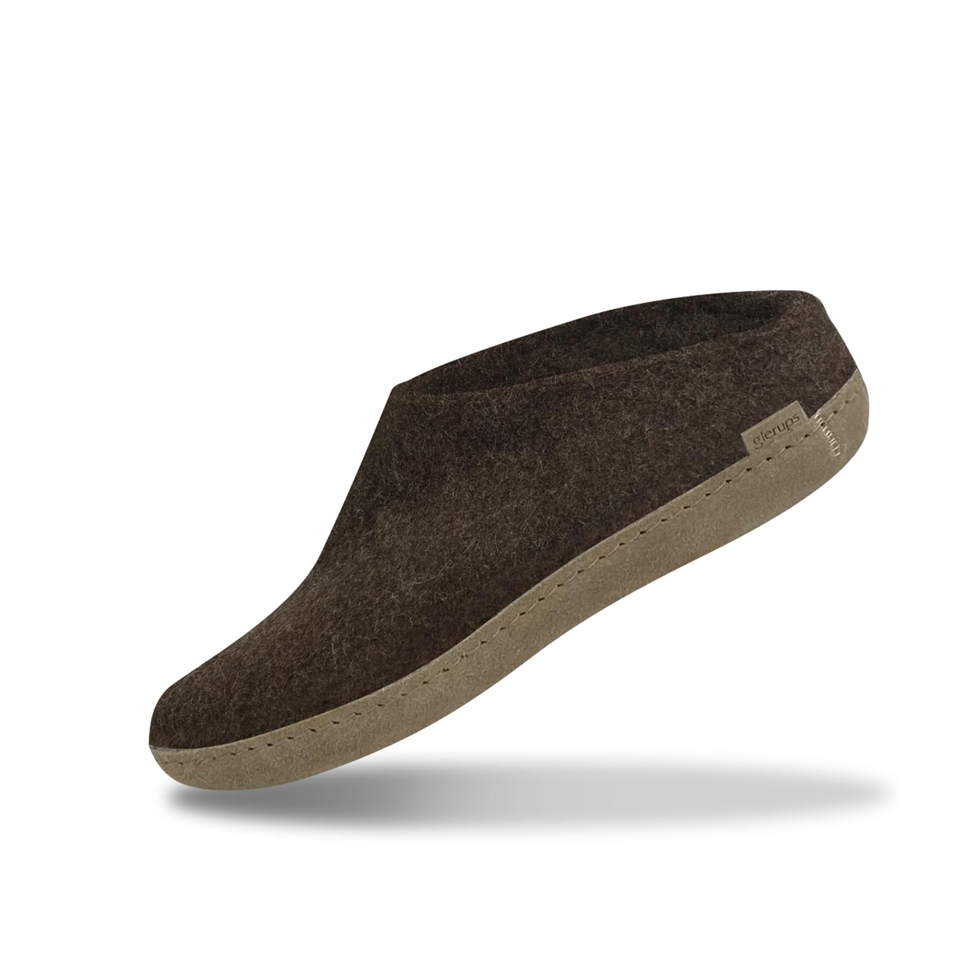 Glerups Unisex B-04 Wool Felt Slippers - Size 42 M Brown - Cozy Indoor House Shoes for Men & Women - Perfect for Home, Office & Winter Comfort