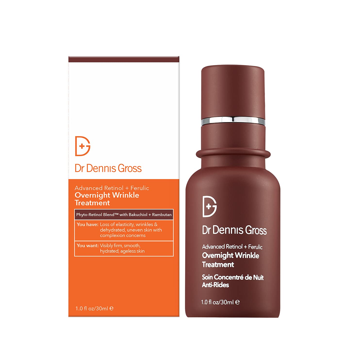 Dr Dennis Gross Advanced Retinol + Ferulic Overnight Wrinkle Treatment - Anti-Aging Face Serum for Firming Skin, Deep Hydration & Wrinkle Reduction (1 oz) | Perfect for Nighttime Skincare Routine & Mature Skin Care