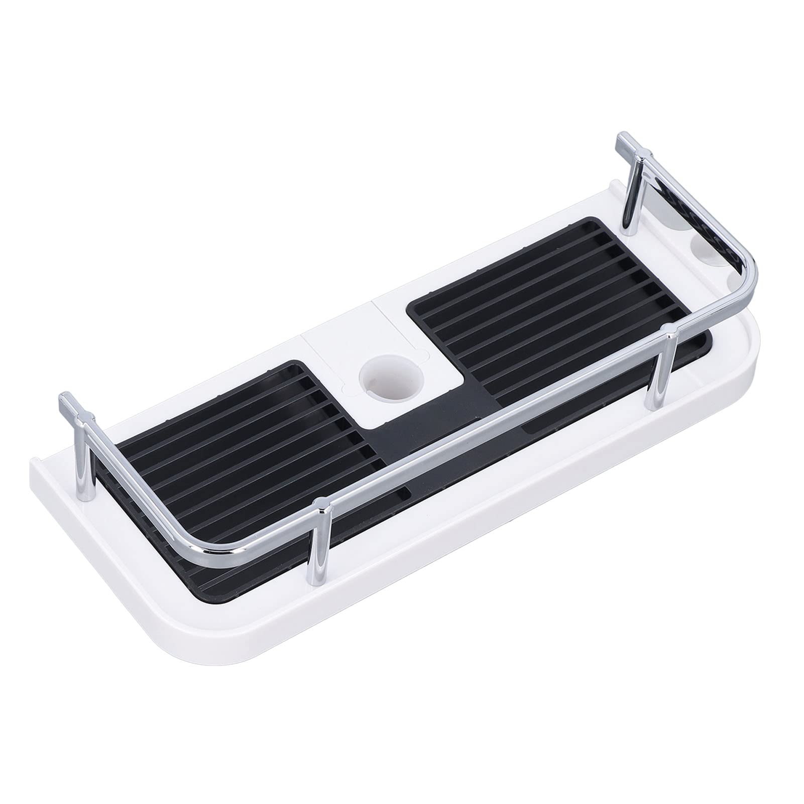 Removable & Washable Bathroom Shelf - No Drill Wall Mounted Shower Rack for Towels & Soap | Decorative Storage Organizer for Bathroom, Kitchen, Living Room & Bedroom | Perfect for Small Spaces & Apartment Bathrooms