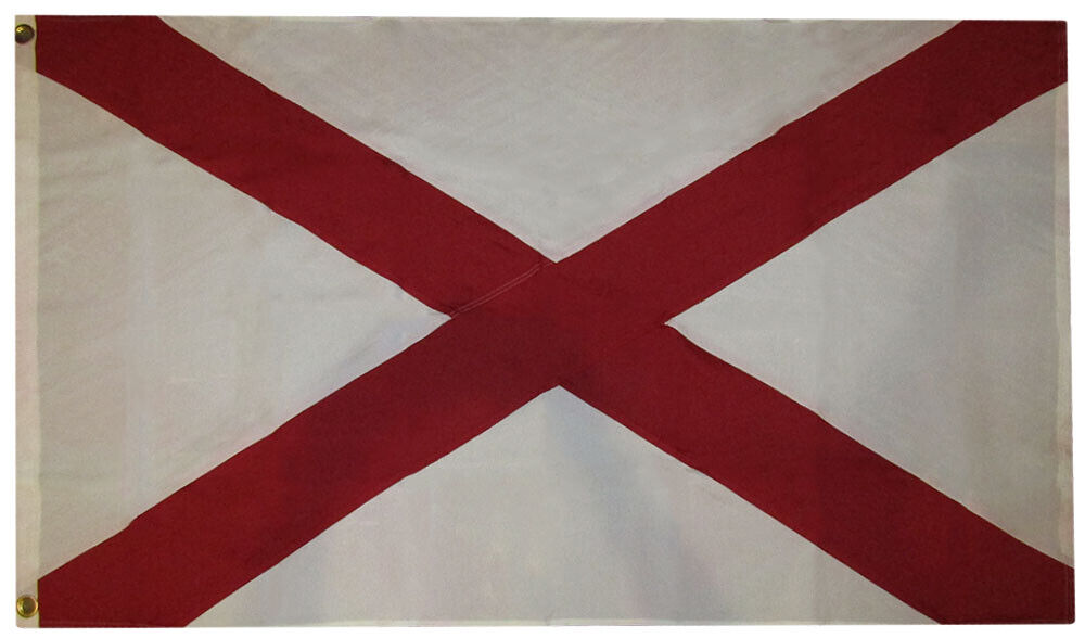 Alabama State Flag 3x5 Feet - Heavy Duty Embroidered 300D Nylon Rough Tex® - Perfect for Outdoor Display, Home Decoration & Patriotic Events