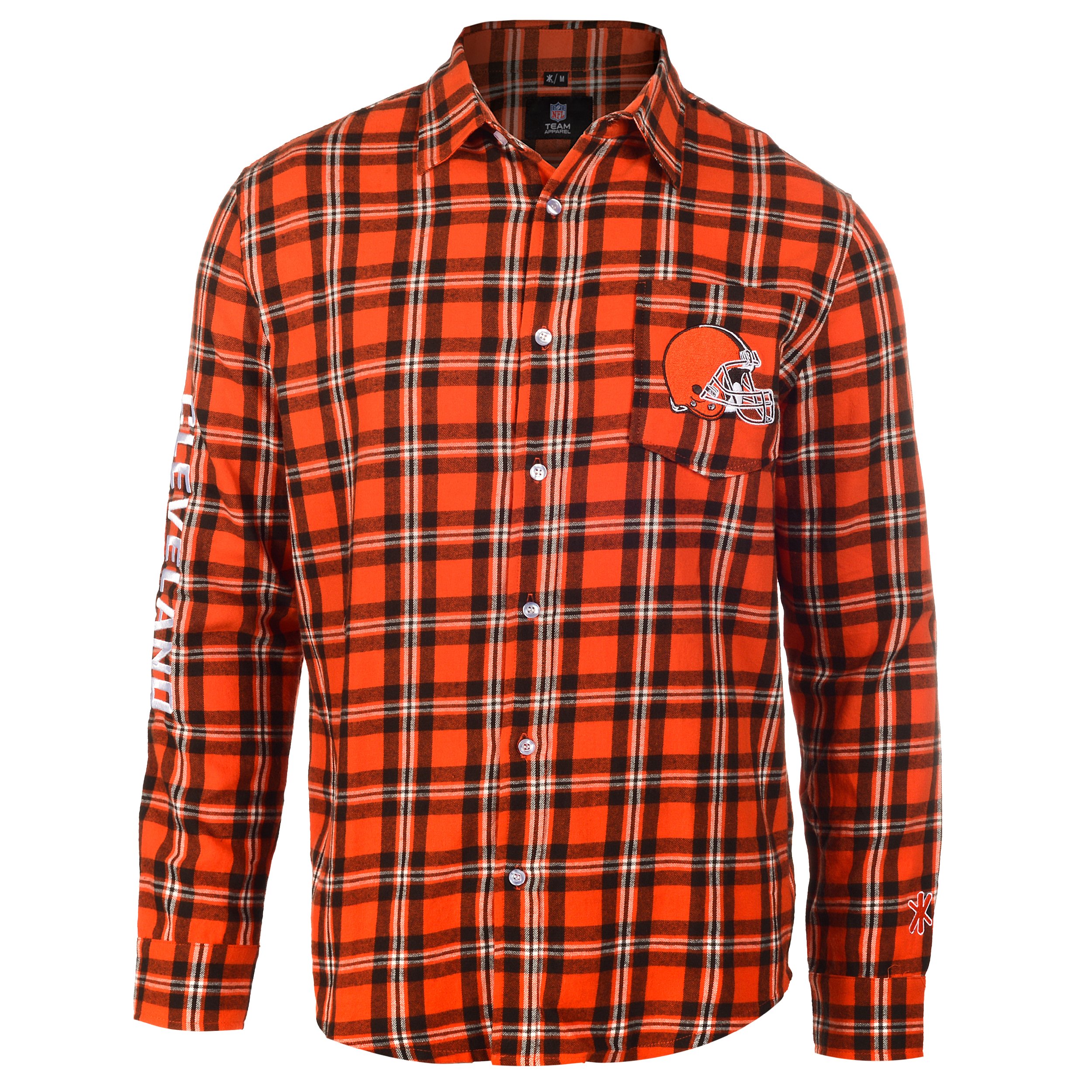 FOCO NFL Wordmark Basic Flannel Shirt for Men - Officially Licensed Team Logo Plaid Long Sleeve Shirt - Comfortable & Warm Casual Wear for Football Games, Tailgating, and Outdoor Activities