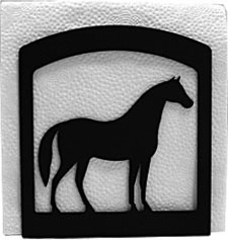 Iron Horse Napkin Holder - Black Metal Napkin Ring for Dining Table Decor by Iron Works - Perfect for Restaurants, Weddings, and Home Kitchen Accessories