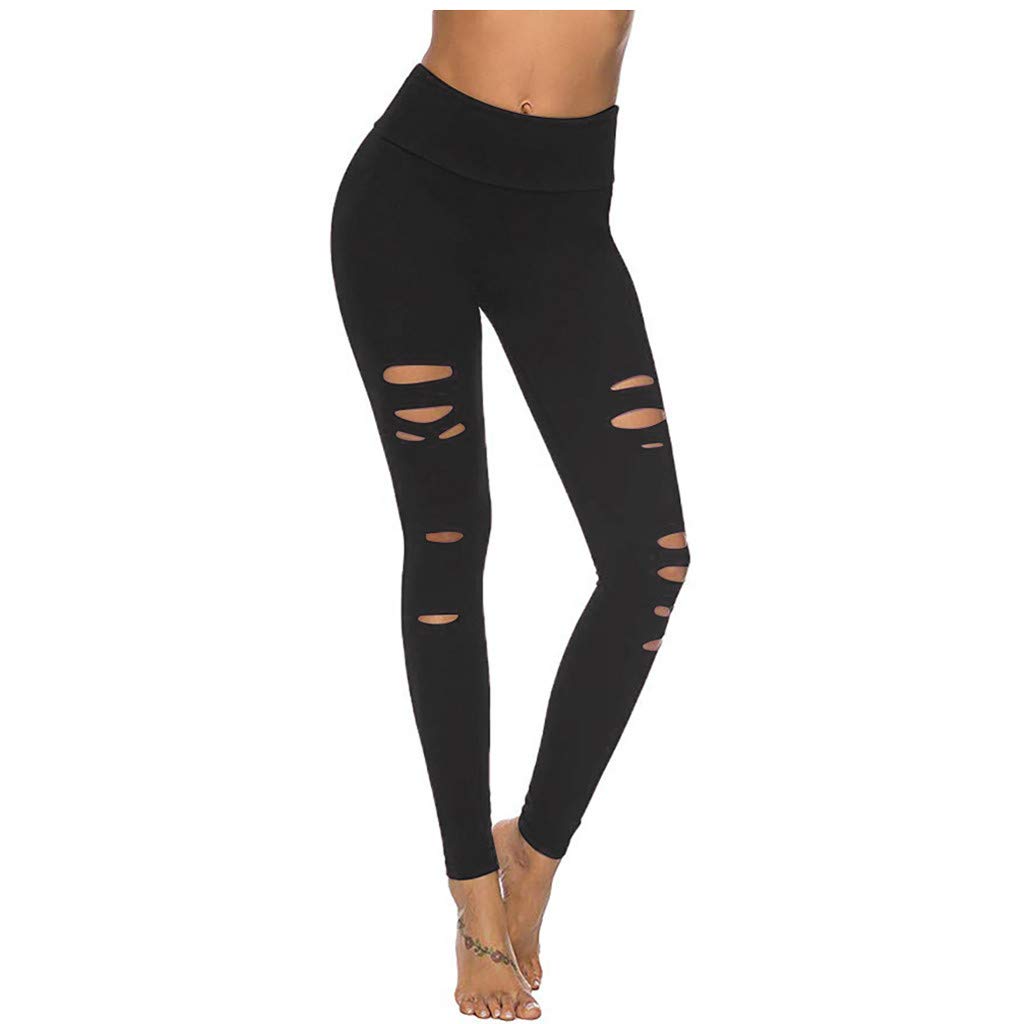 LEKODE Women's High Waist Yoga Pants - Solid Color Tummy Control Workout Leggings with Breathable Mesh Panels for Gym, Running & Pilates
