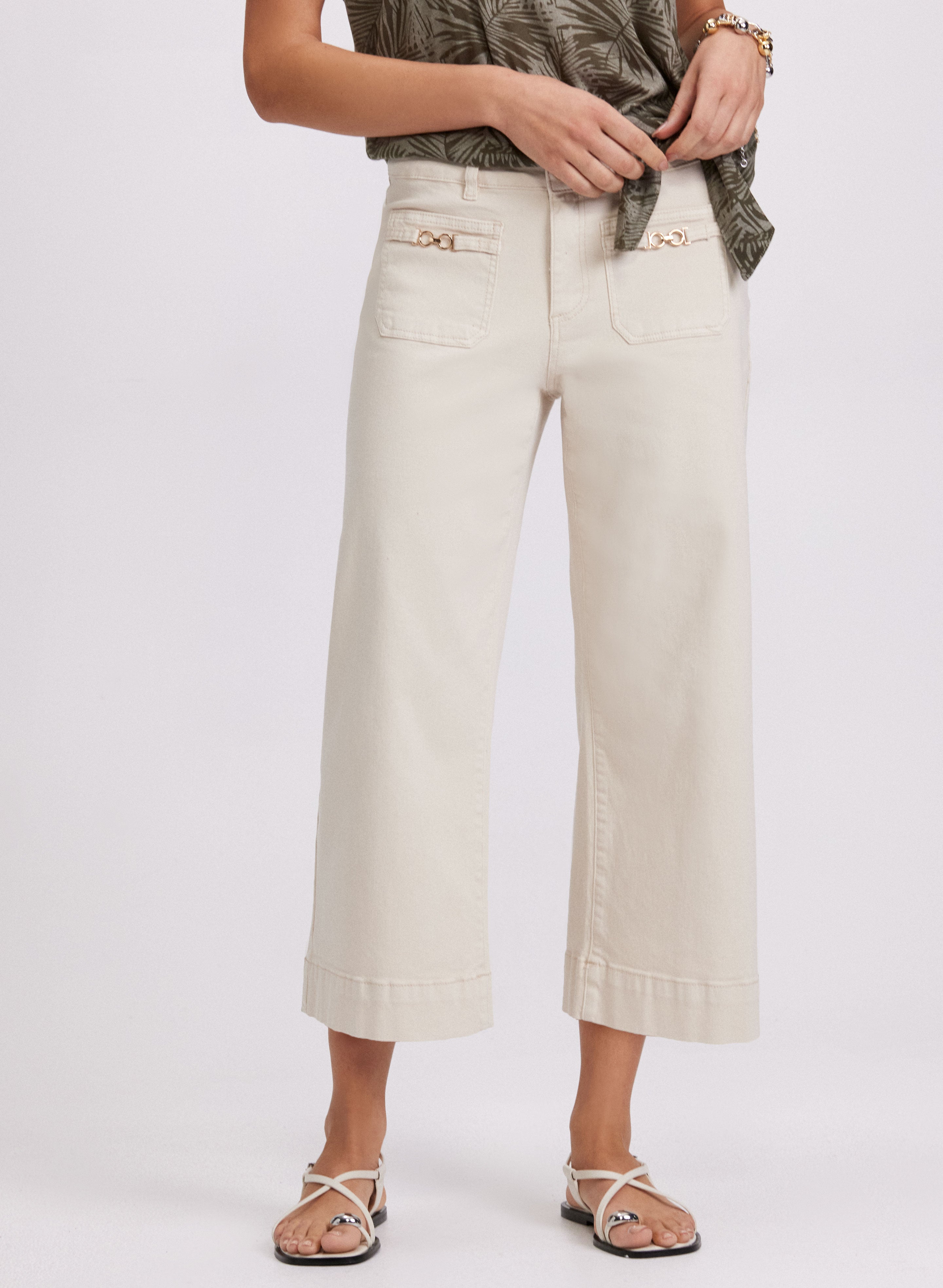 High Rise Cropped Jeans for Women - Trendy Distressed Denim Pants for Casual Outfits & Street Style Fashion