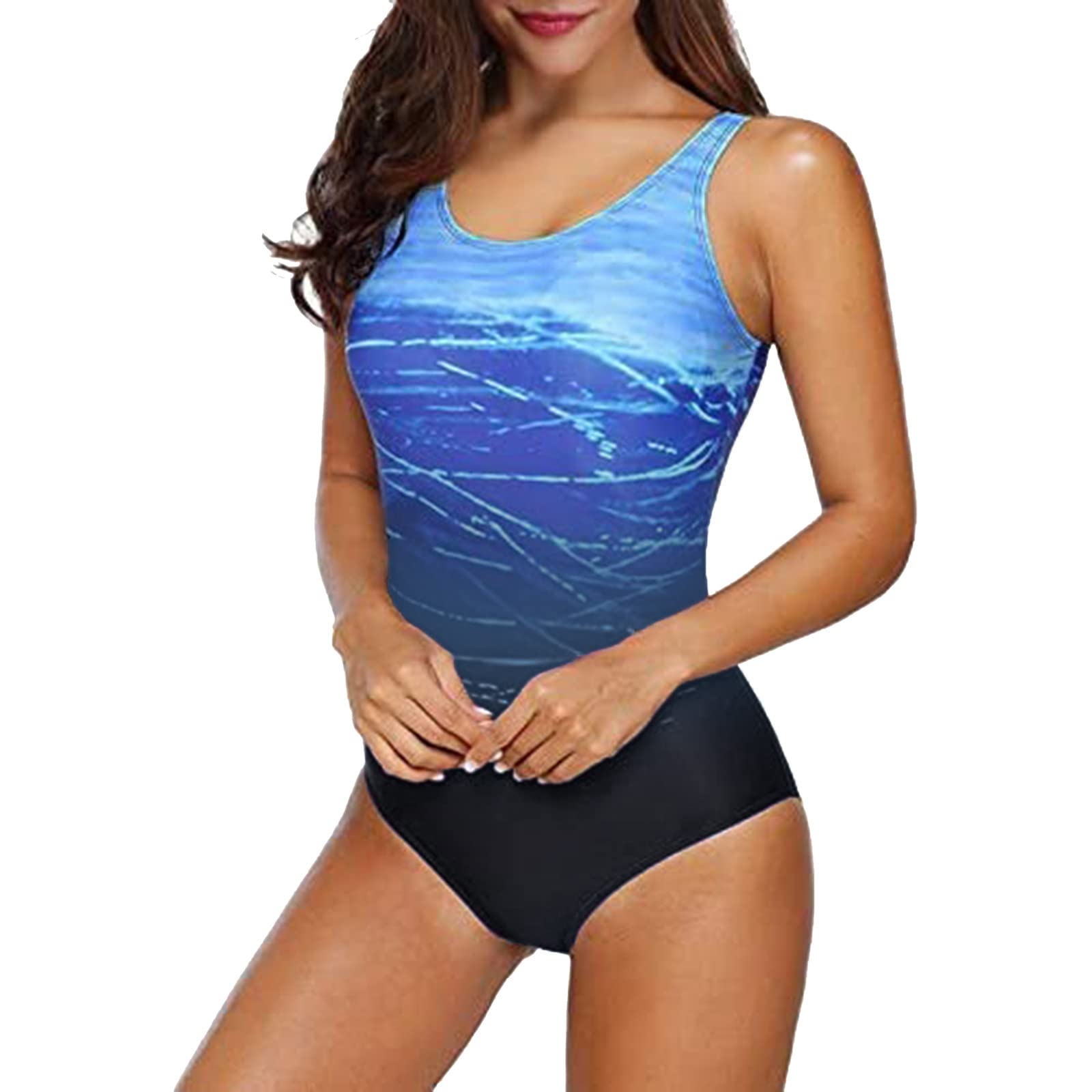 SNKSDGM Women's One Piece Swimsuit with Underwire - Tummy Control Padded Swimwear for Training & Beach | Perfect for Swimming, Surfing & Water Aerobics