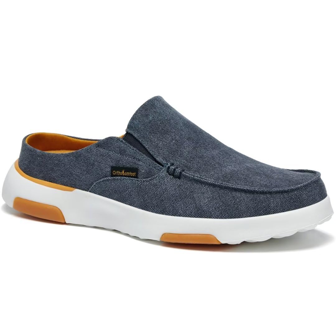 OrthoComfoot Men's Orthopedic Slip-On Loafers - Arch Support Walking Shoes for Plantar Fasciitis & Flat Feet Pain Relief - Comfortable Orthotic Casual Shoes for Heel Pain & Foot Discomfort - Perfect for Work, Travel & Daily Walking