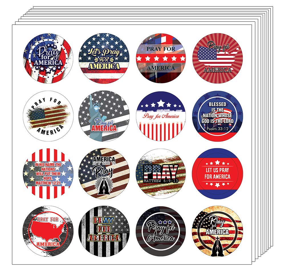 Pray for America Stickers - Religious Gifts for Bible Journal & Planner | Church & Sunday School Supplies
