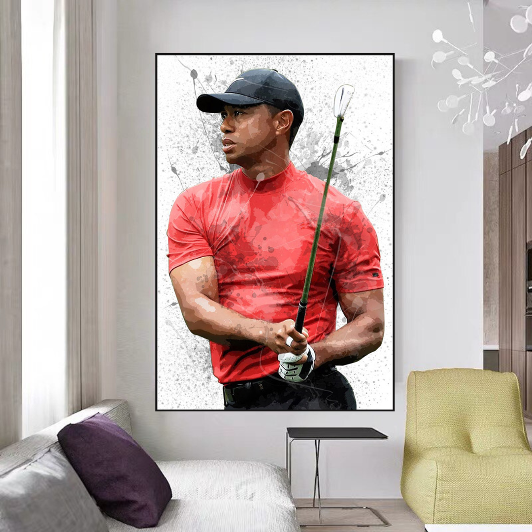 Tiger Woods Canvas Wall Art - High Quality Sports Memorabilia Print for Golf Fans | Perfect for Home, Office & Man Cave Decor