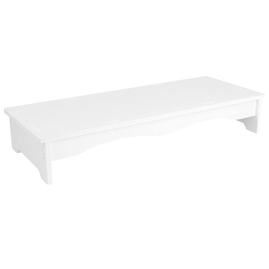 Ergonomic Monitor Stand Riser - Universal Computer & Laptop Desktop Organizer with Cable Management - White - Perfect for Home Office, Gaming Setup & Workspace Organization