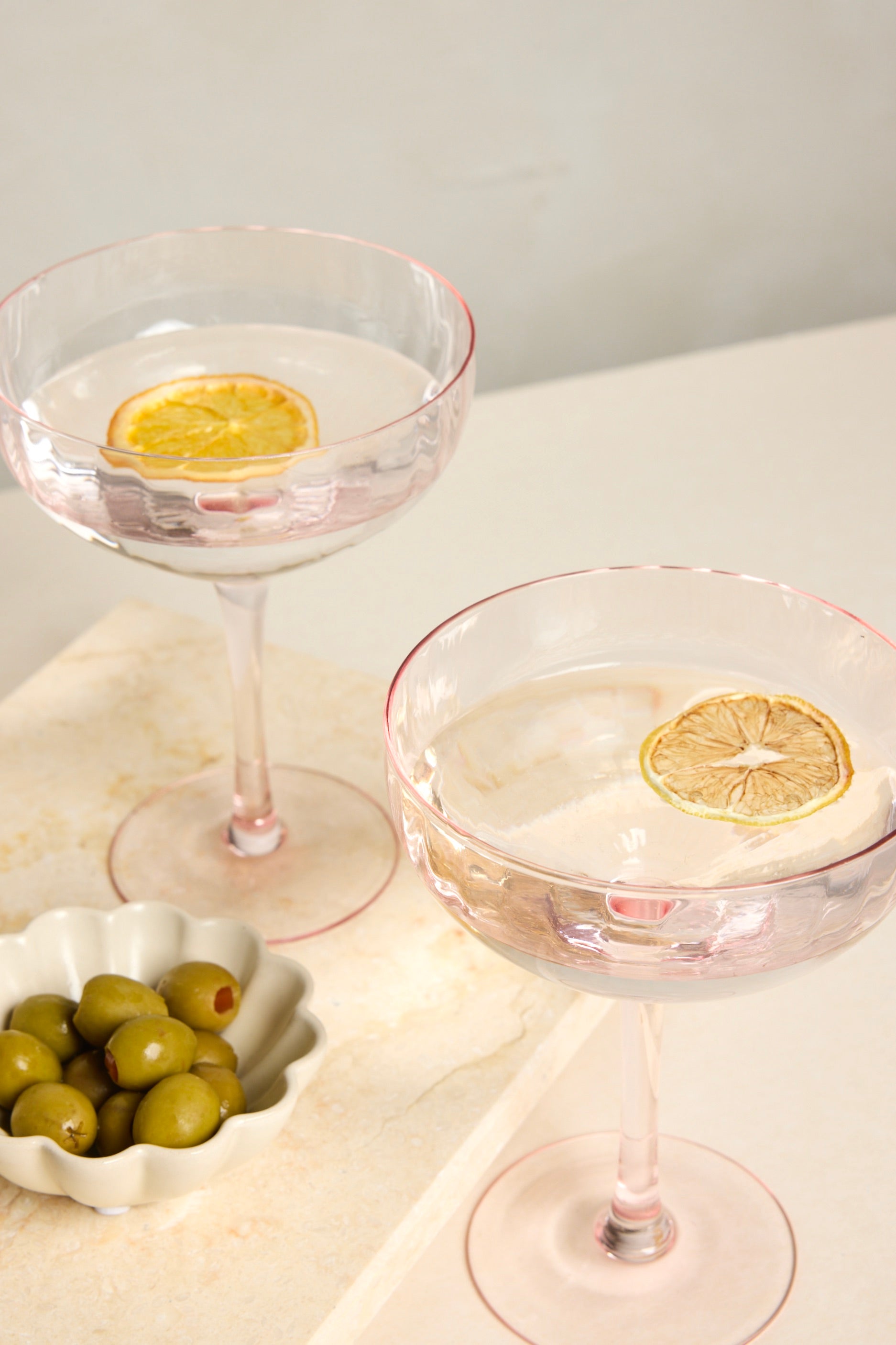 Elegant Pink Ripple Martini Glass Set - 12oz Cocktail Glass for Parties, Weddings & Home Bar Decor - Perfect for Cosmopolitan, Margaritas & Fancy Drinks