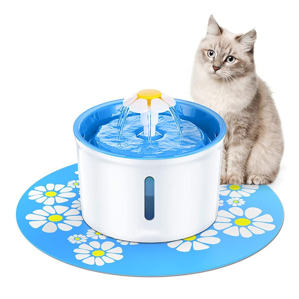ZLXDP Automatic Pet Water Fountain - USB Powered Quiet Cat & Dog Water Dispenser with LED Light for Home, Office, or Travel Use