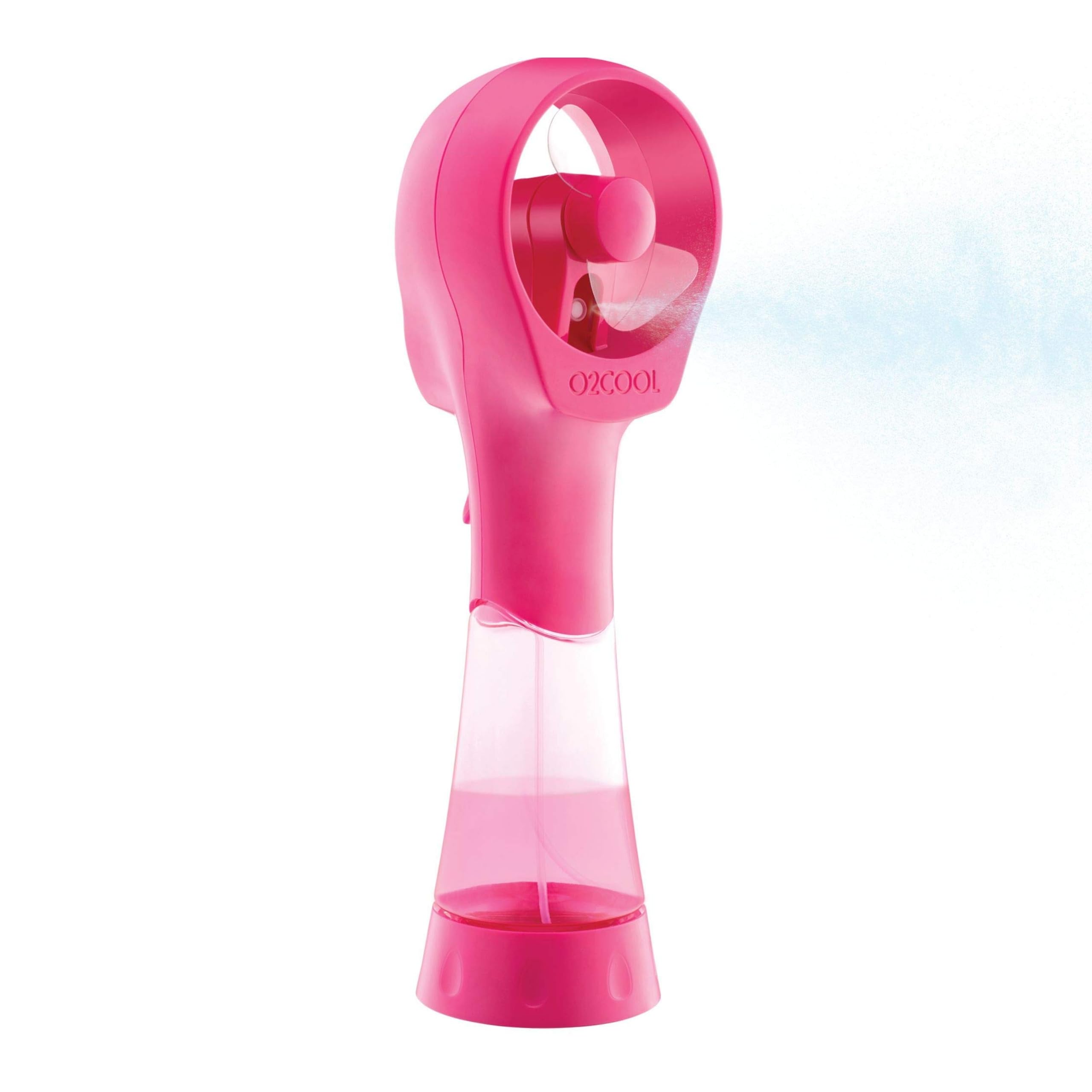 O2COOL Elite Battery Powered Handheld Water Misting Fan - Portable Cooling Fan with Adjustable Mist Settings, Perfect for Outdoor Activities, Sports, Travel & Summer Heat Relief (Raspberry)