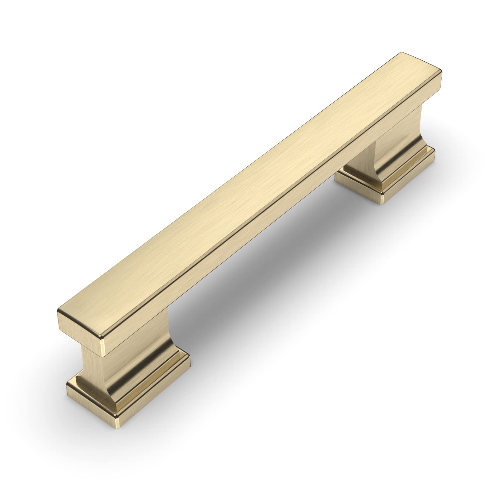 Amerdeco 10 Pack Brushed Brass Cabinet Pulls 3.75 Inch (96mm) - Gold Drawer Handles for Kitchen & Bathroom Cabinets