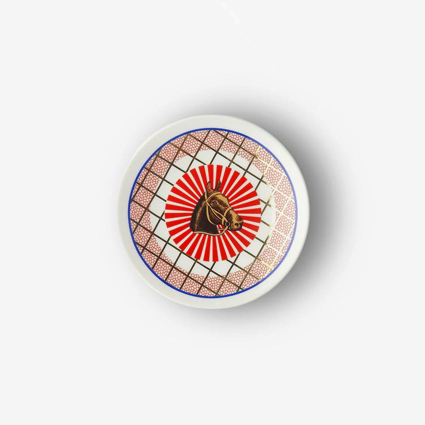 Bitossi Home Bel Paese Little Plate with Horse Design - Perfect for Dining, Decor, and Italian-Themed Parties