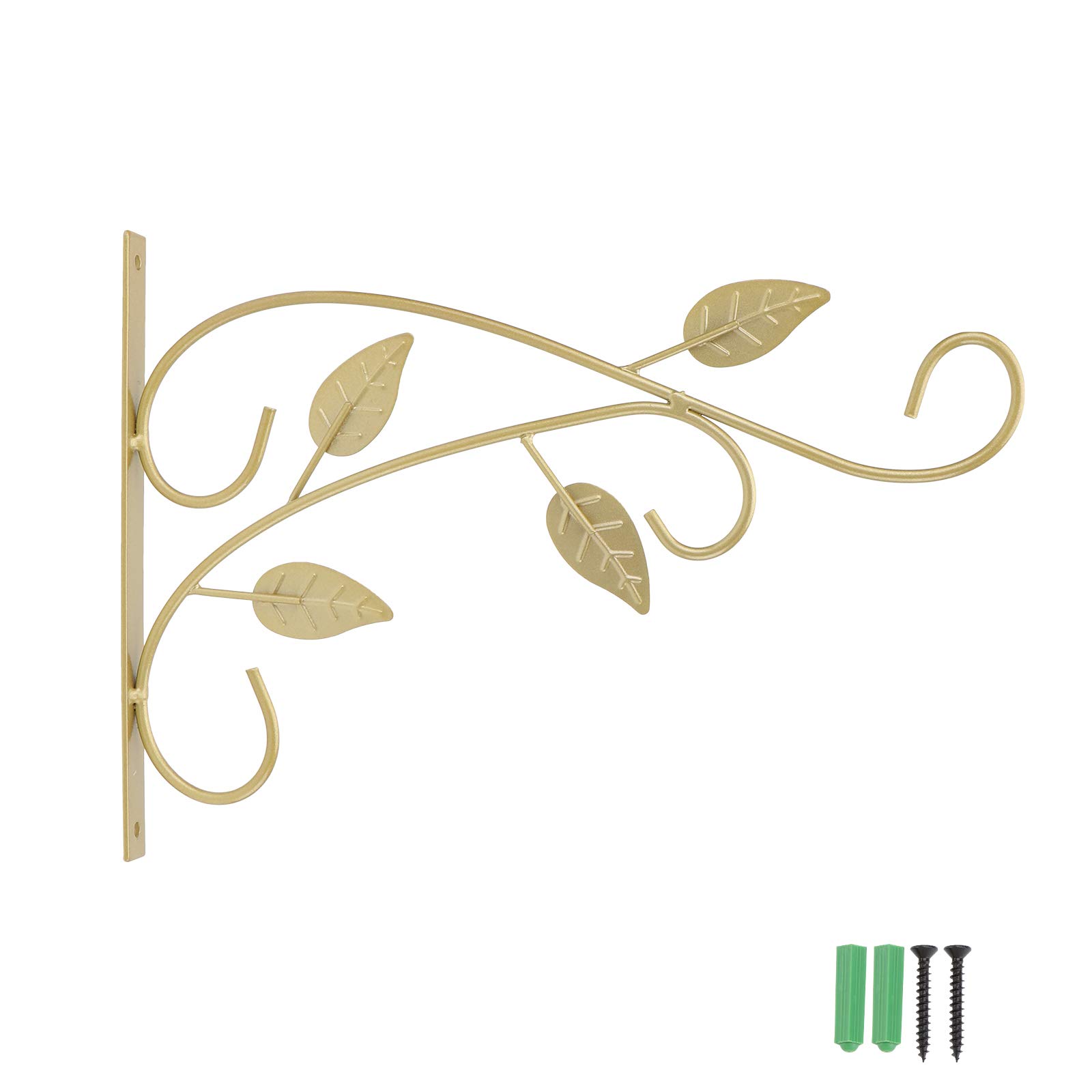 DOITOOL Golden Wall-Mounted Flower Pot Holder - Decorative Plant Shelf for Indoor & Outdoor Use - Perfect for Hanging Flower Pots in Living Room, Garden, or Balcony