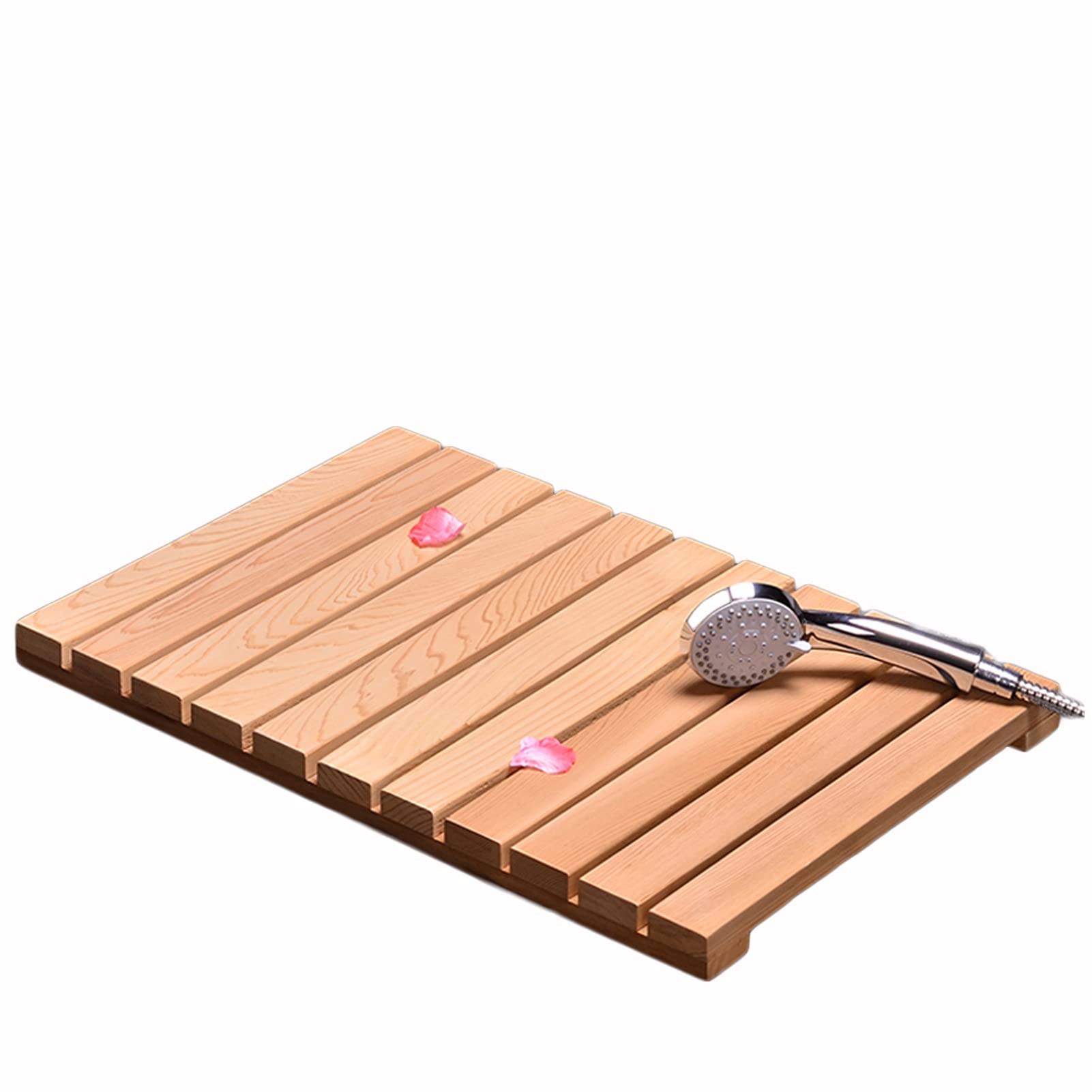 Premium Natural Bamboo Wood Bath Shower Mat - Waterproof Large Wooden Duck Board for Bathroom, Spa & Pool - Anti-Slip Bath Mat (40x50cm, Brown) - Perfect for Wet Areas, Shower Floors & Bathtub Safety