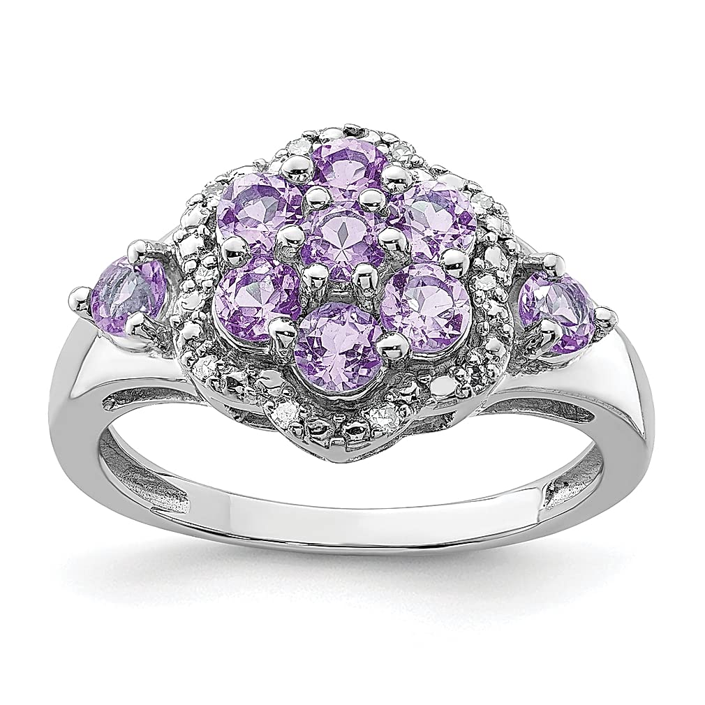 925 Sterling Silver Diamond Pink Quartz Ring for Women - Elegant Gemstone Fine Jewelry, Perfect Gift for Her - Ideal for Weddings, Anniversaries & Special Occasions