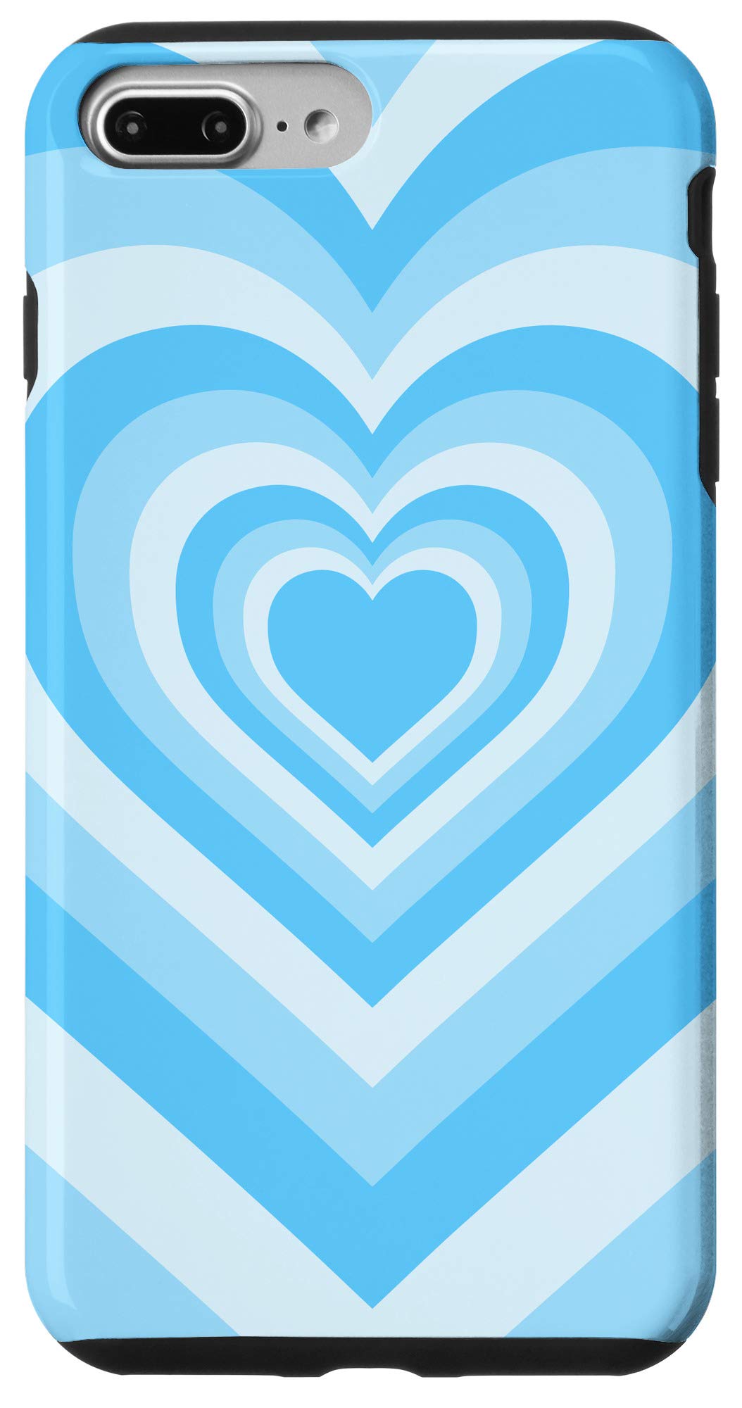 iPhone 7 Plus/8 Plus Blue Love Heart Coffee Latte Cute Valentine's Day Phone Case - Perfect for Coffee Lovers & Romantic Gifts