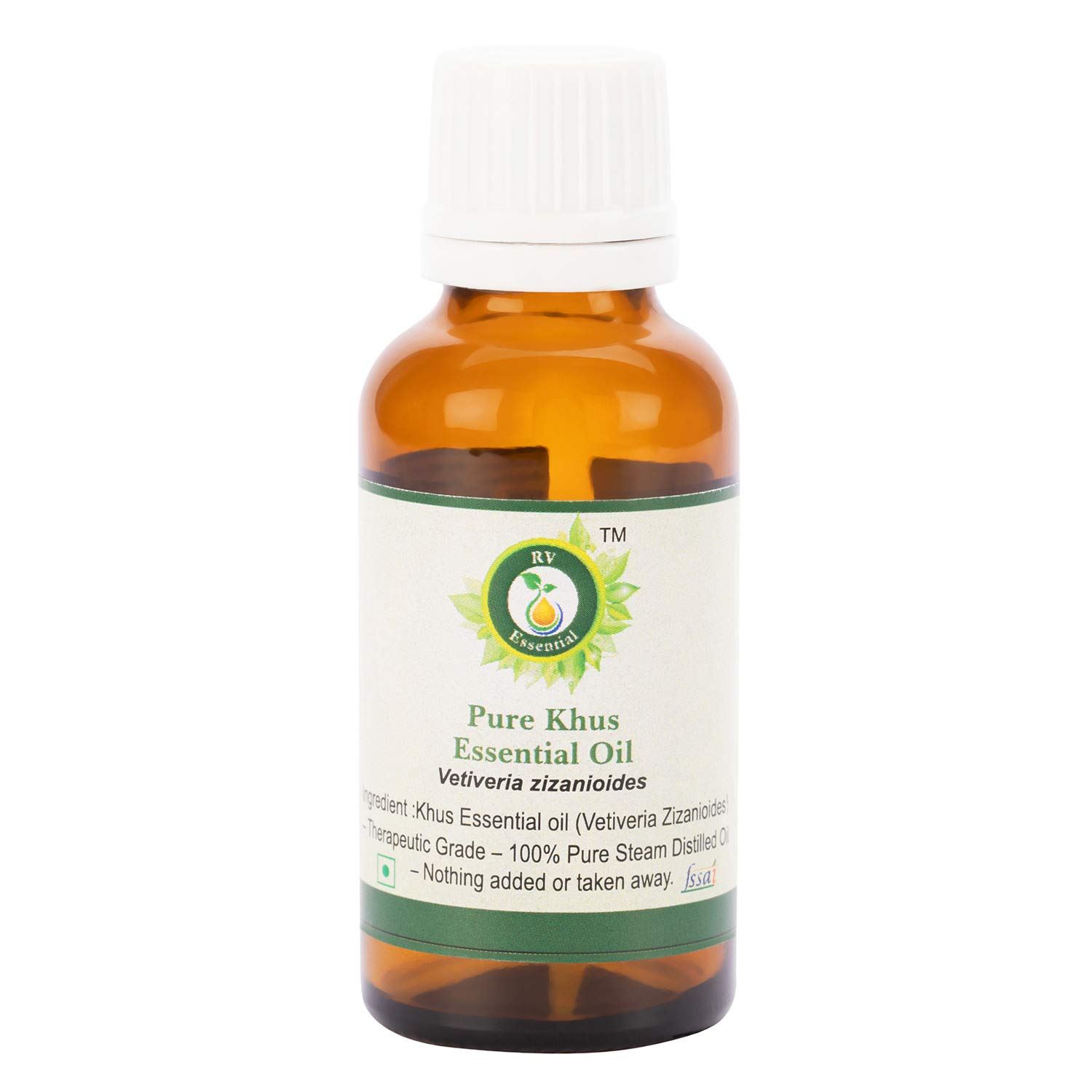 100% Pure Natural Khus Essential Oil (Vetiveria Zizanioides) - Steam Distilled, Therapeutic Grade - 3.38oz (100ml) by R V Essential - Perfect for Aromatherapy, Stress Relief & Skin Care