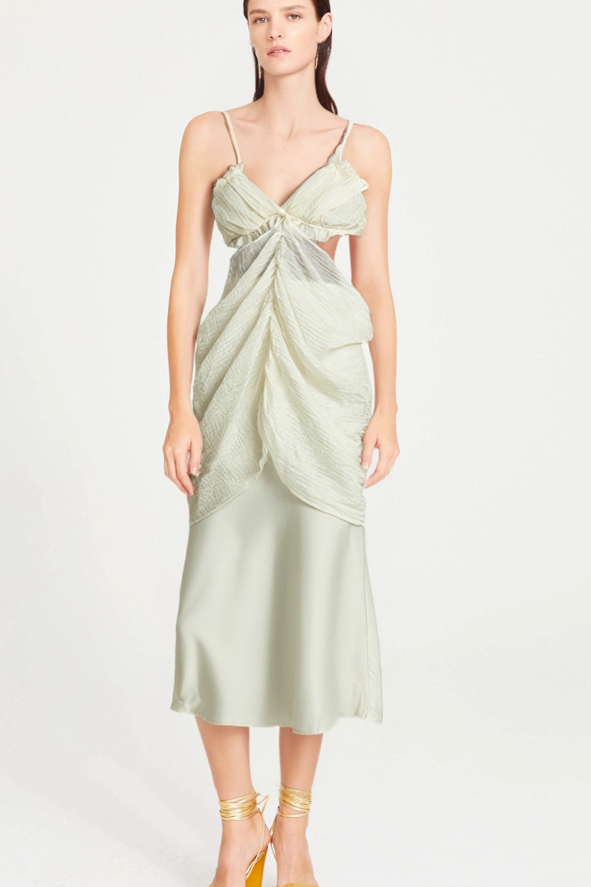 Clémence Semi-Sheer Pleated Top & Skirt Matching Set - Women's Elegant Outfit for Parties, Dates & Special Occasions