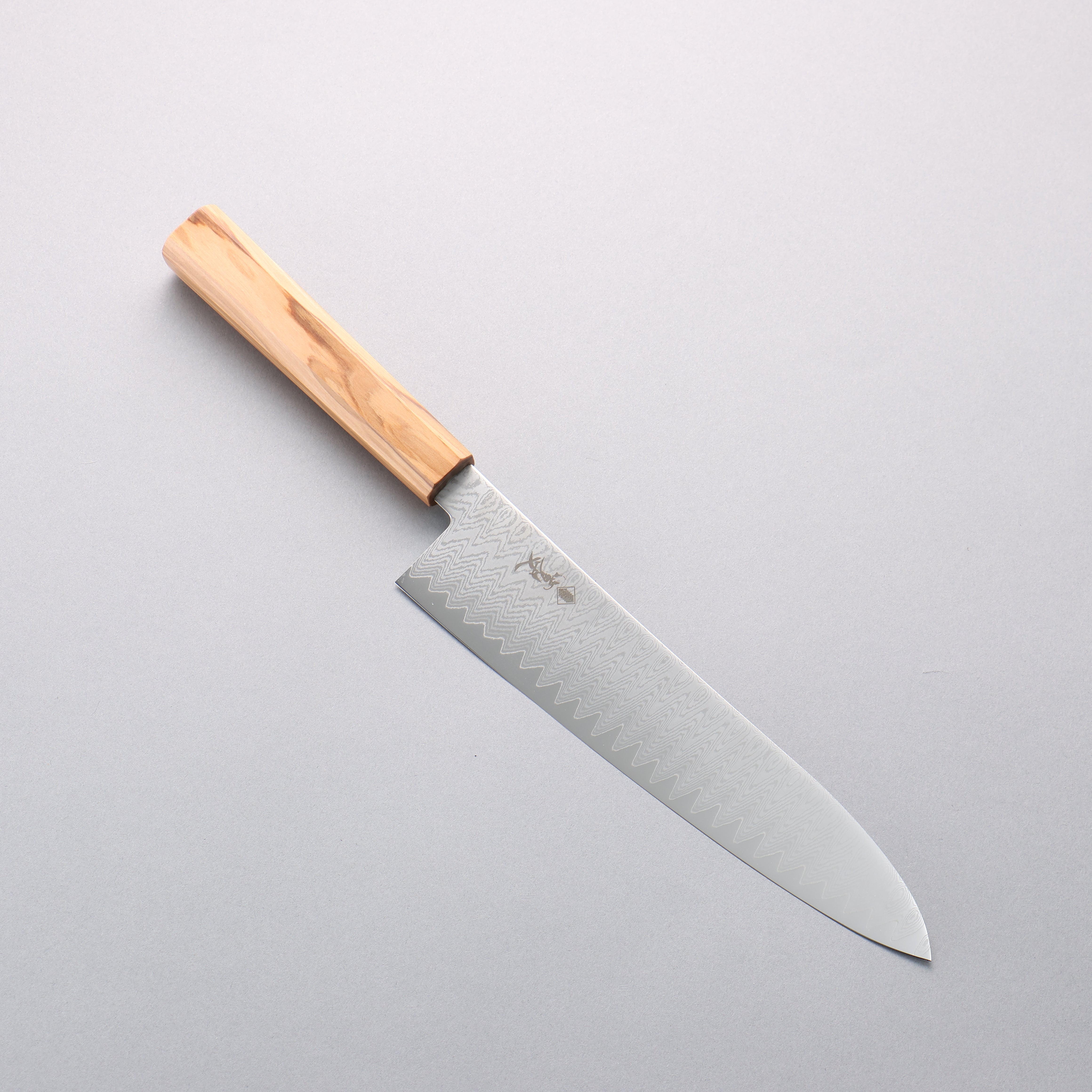 Premium VG10 Damascus Gyuto Knife 210mm - Japanese Chef Knife with Olive Wood Handle - Perfect for Slicing, Dicing & Meat Cutting in Professional & Home Kitchens