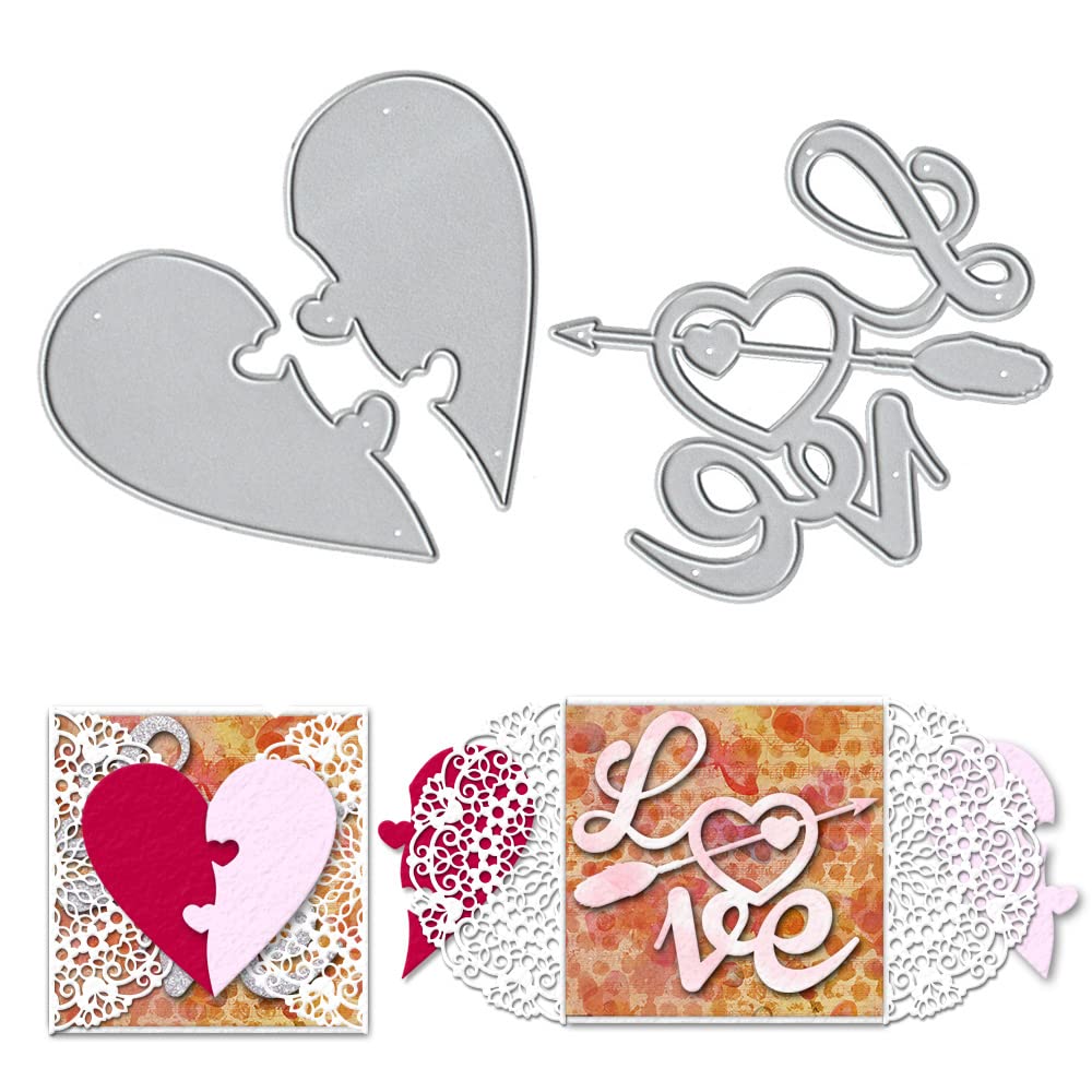 Valentine's Day Metal Cutting Dies for Card Making - Love Arrow Heart Die Cuts & Embossing Stencil Template | DIY Scrapbooking, Paper Cards, Photo Albums & Craft Decorations | Perfect for Valentine's Gifts, Wedding Invitations & Handmade Greeting Cards