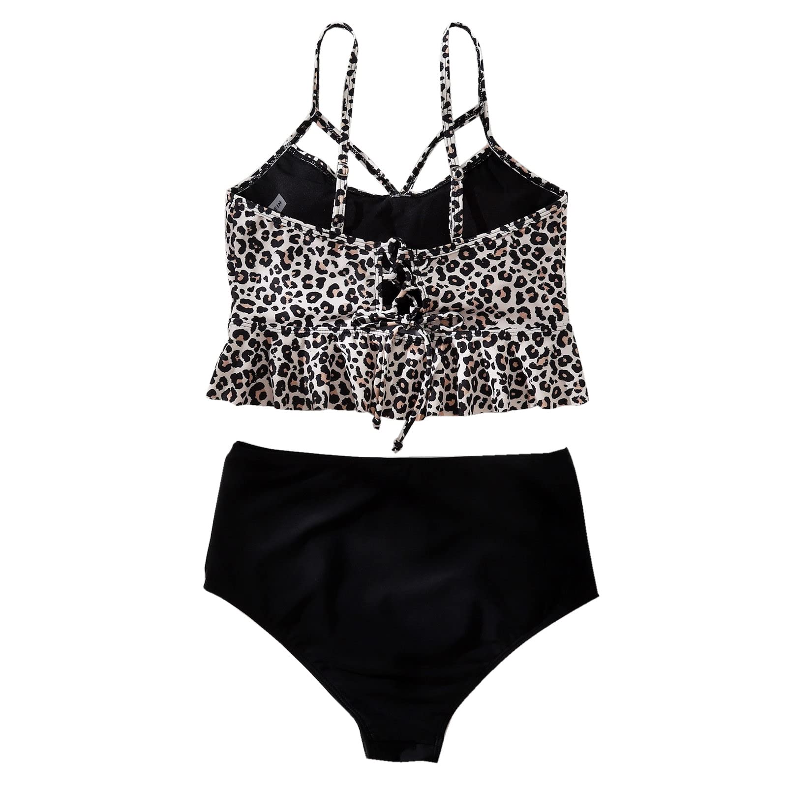 Sexy Strappy Bikini Top for Women - Black & White SND Print Split Swimwear | Perfect for Beach Vacation, Pool Party & Summer Getaways