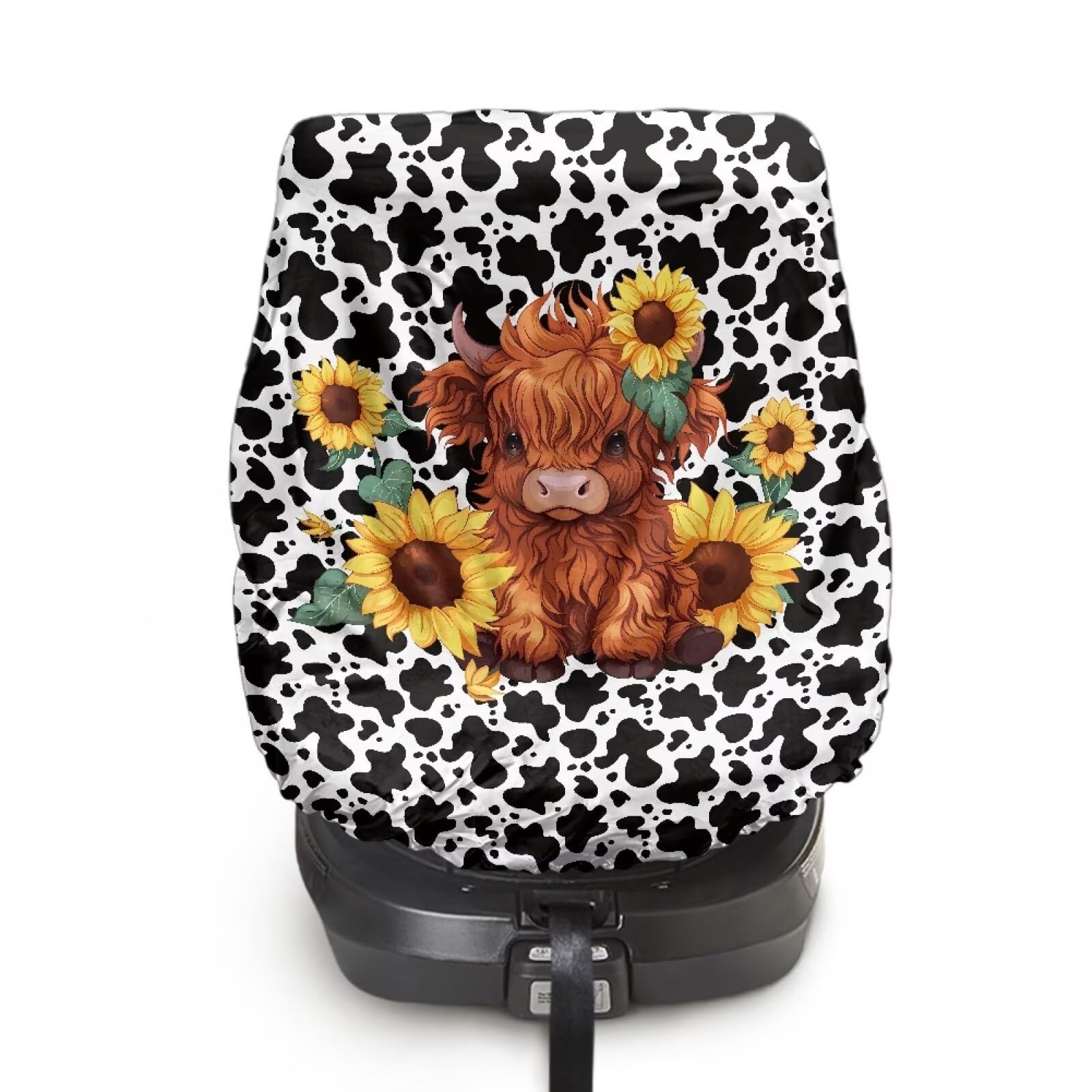 XYZCANDO Yak Print Baby Car Seat Cover - Waterproof & Heat-Protective Sun Shade for Toddlers | Keeps Car Seat Cool | Perfect Gift for Moms | Ideal for Summer Travel & Daily Commutes