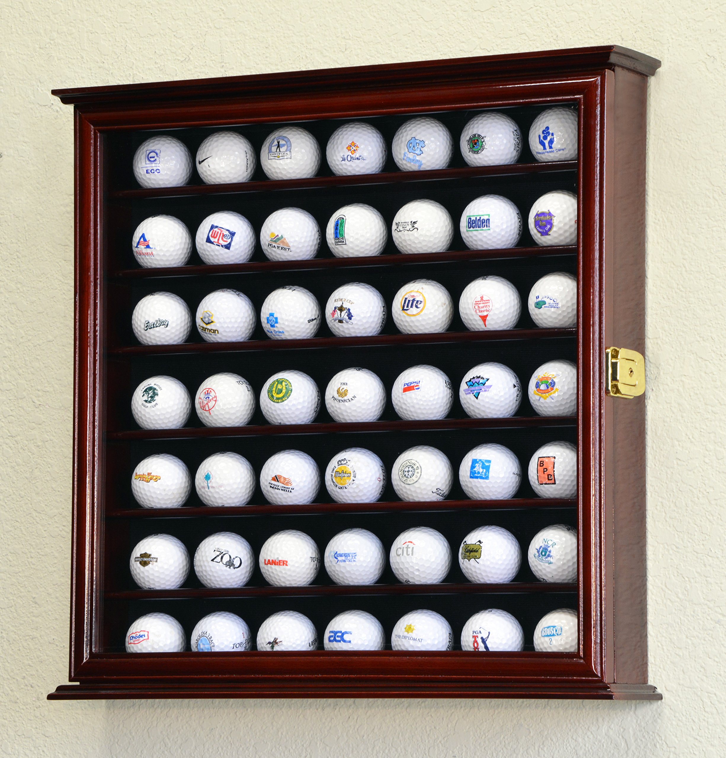 49 Golf Ball Display Case Cabinet Wall Rack Holder with 98% UV Protection & Lockable - Perfect for Home, Office, or Golf Club Decor & Storage