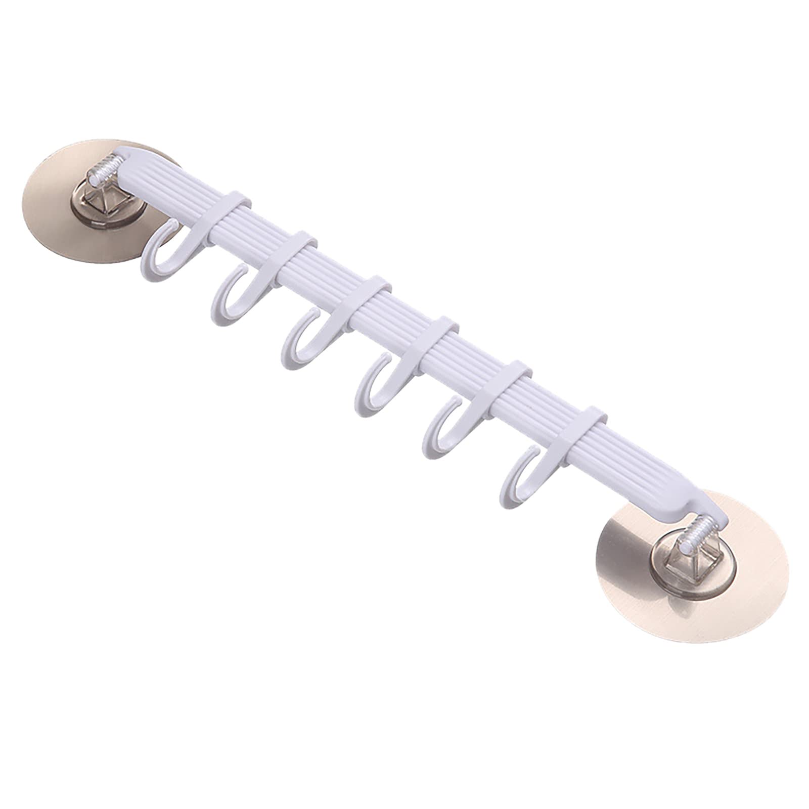 Youngnet 6-Pack No-Drill Wall Hooks - Strong Seamless Coat Hangers for Bathroom, Kitchen & Entryway - Space Saving Viscose Hooks with Telescopic Design - Perfect for Towels, Robes, Keys & Kitchen Utensils (Black, One Size)