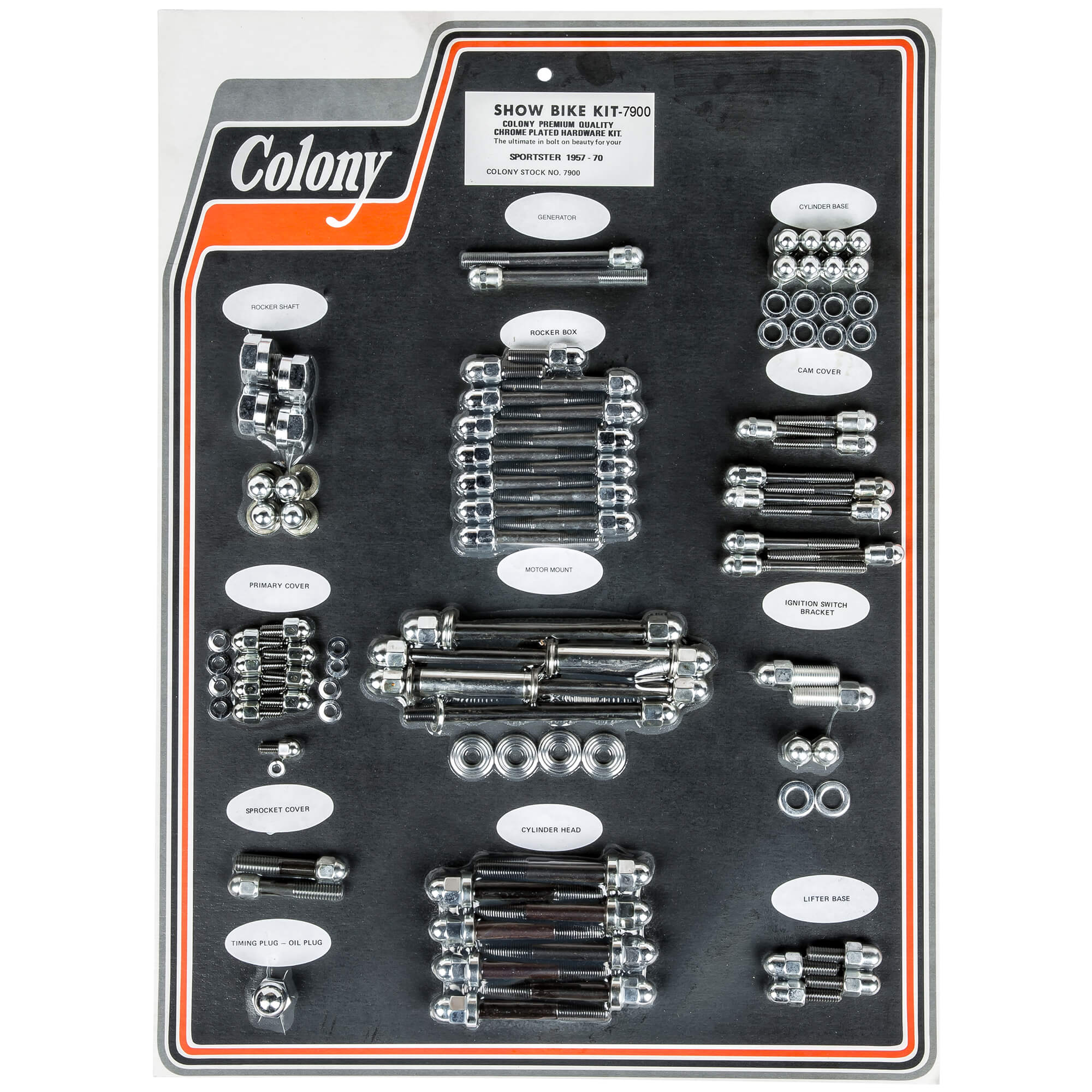 Complete Show Bike Kit for Harley Davidson 1957-1964 Sportster - Chrome Plated Acorn Hardware #7900 | Perfect for Motorcycle Restoration & Custom Bike Shows