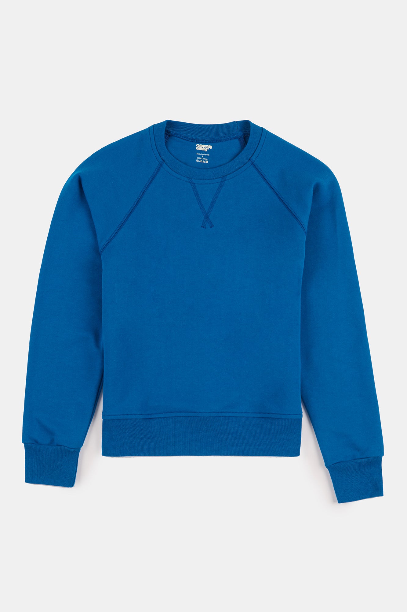 Women's Cobalt Blue Raglan Sweatshirt - Soft Long Sleeve Pullover for Casual Wear, Lounge & Everyday Comfort