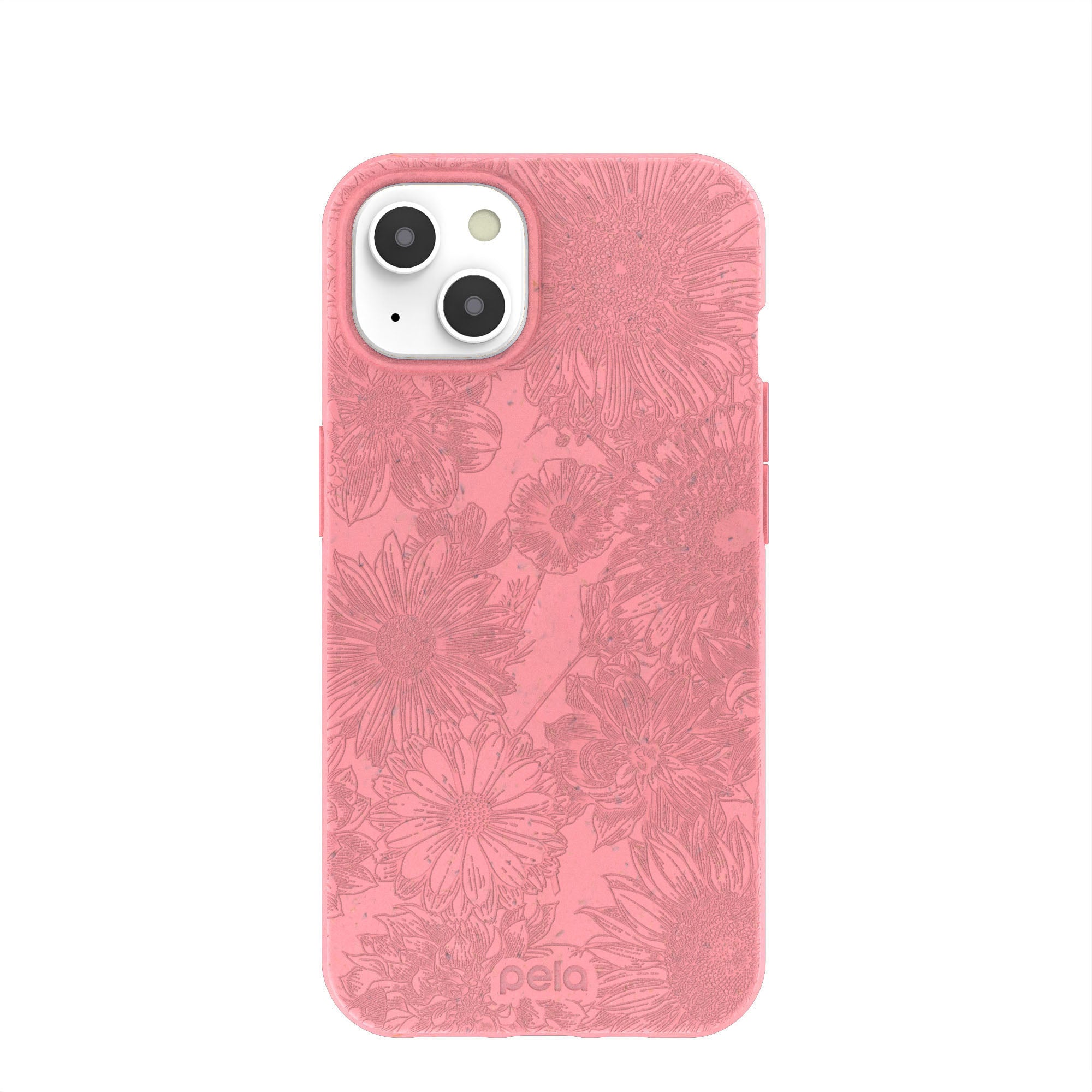 Bubblegum Pink Floral iPhone 13 Case - Cute Girly Phone Cover with Flower Design - Perfect for Everyday Use, School, and Work