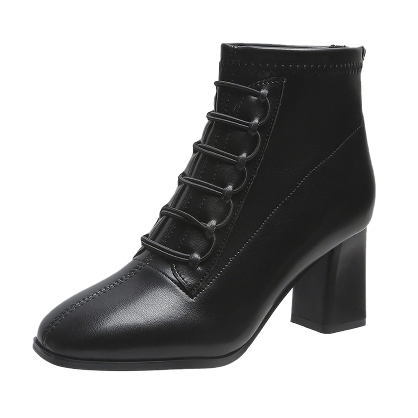 Women's Knee High Flat Winter Boots - Fashion Thermal Leather Chunky Heel Lace Up Boots for Women | Perfect for Cold Weather, Office Wear & Casual Outfits
