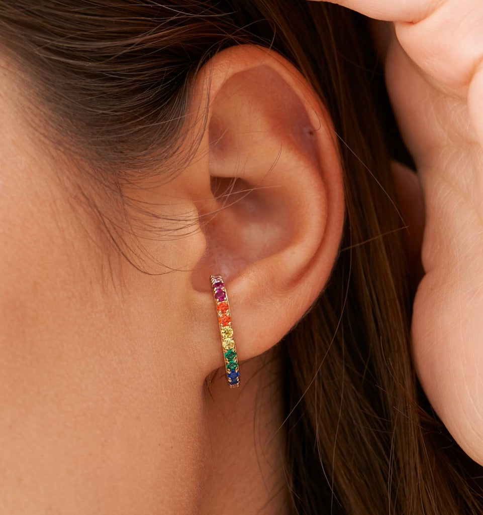 Trendy Single Rainbow Ear Cuff - Non-Piercing Cartilage Earring for Women & Girls - Perfect for Music Festivals, Parties & Everyday Wear