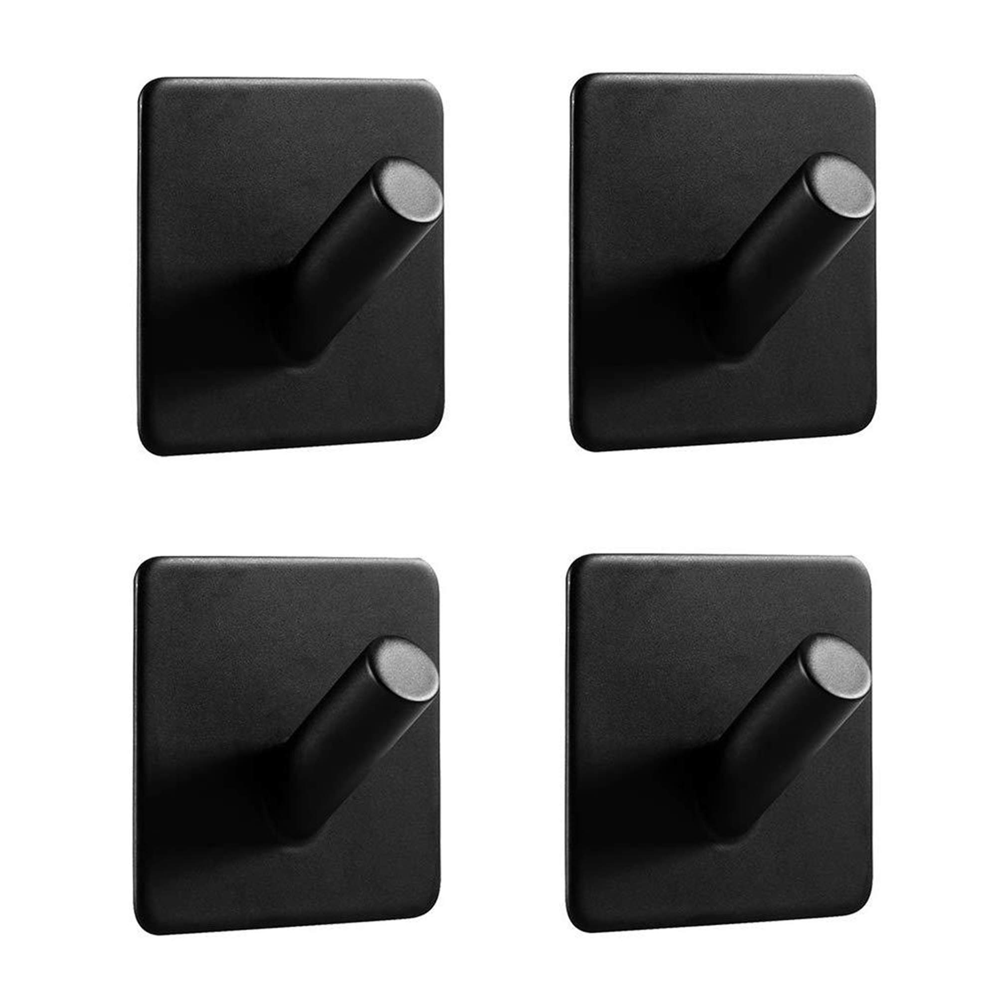 OUKALU Heavy Duty Black Adhesive Wall Hooks - 20LB Stainless Steel Waterproof Hanging Hooks for Coats, Hats, Towels, Robes - Perfect for Bathroom, Kitchen, Bedroom Organization & Storage