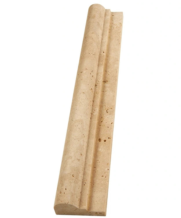 Ivory Travertine Chair Rail Molding - Single Step Liner for Wall Protection & Decoration | Perfect for Dining Rooms, Living Rooms & Home Interiors