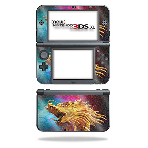 MightySkins Glossy Glitter Skin Cover for Nintendo New 3DS XL (2015) - The Golden Dragon | Protective & Durable High-Gloss Finish | Easy to Apply, Remove & Change Styles | Made in USA | Perfect for Gaming, Travel & Customization