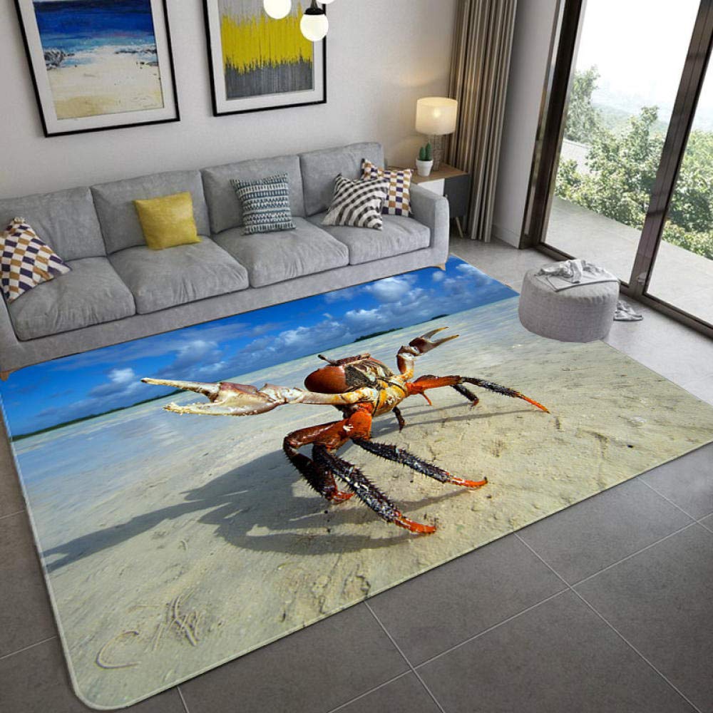 3D Printed Sea View Beach Carpet for Kids - Play Mat & Home Decor