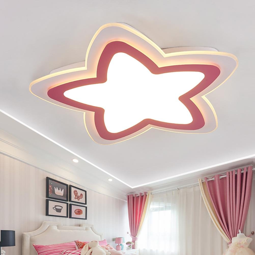 LED Eye-Care Ceiling Light for Kids Room - Ultra Slim Modern Bedroom, Living Room, Dining Room & Study Lamp - Red Warm Light (Perfect for Nursery, Children's Bedroom & Home Decor)