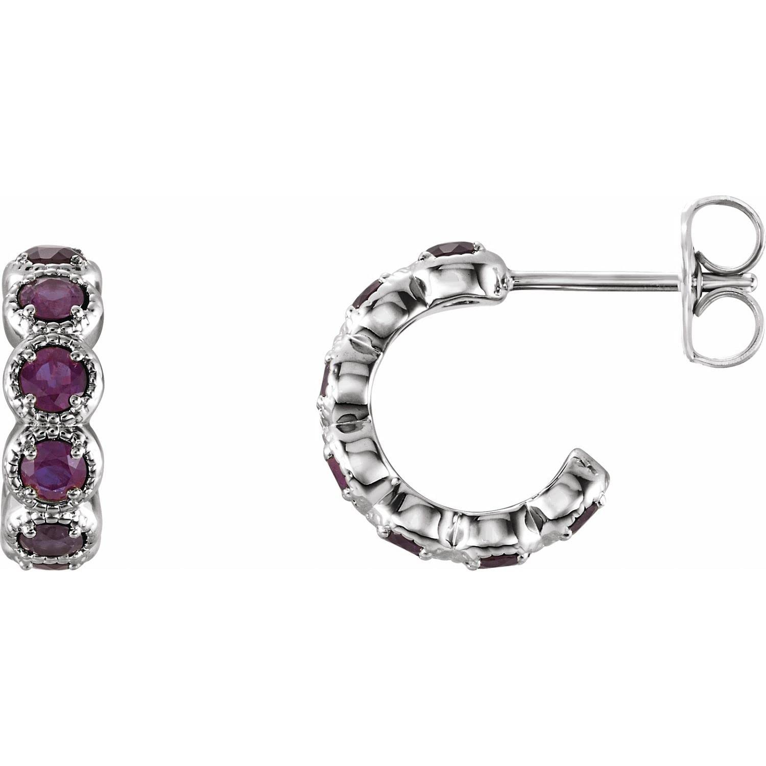 14K Gold, Sterling Silver & Platinum Gemstone Huggie Hoop Earrings for Women - Elegant Everyday Jewelry for Work, Party & Special Occasions