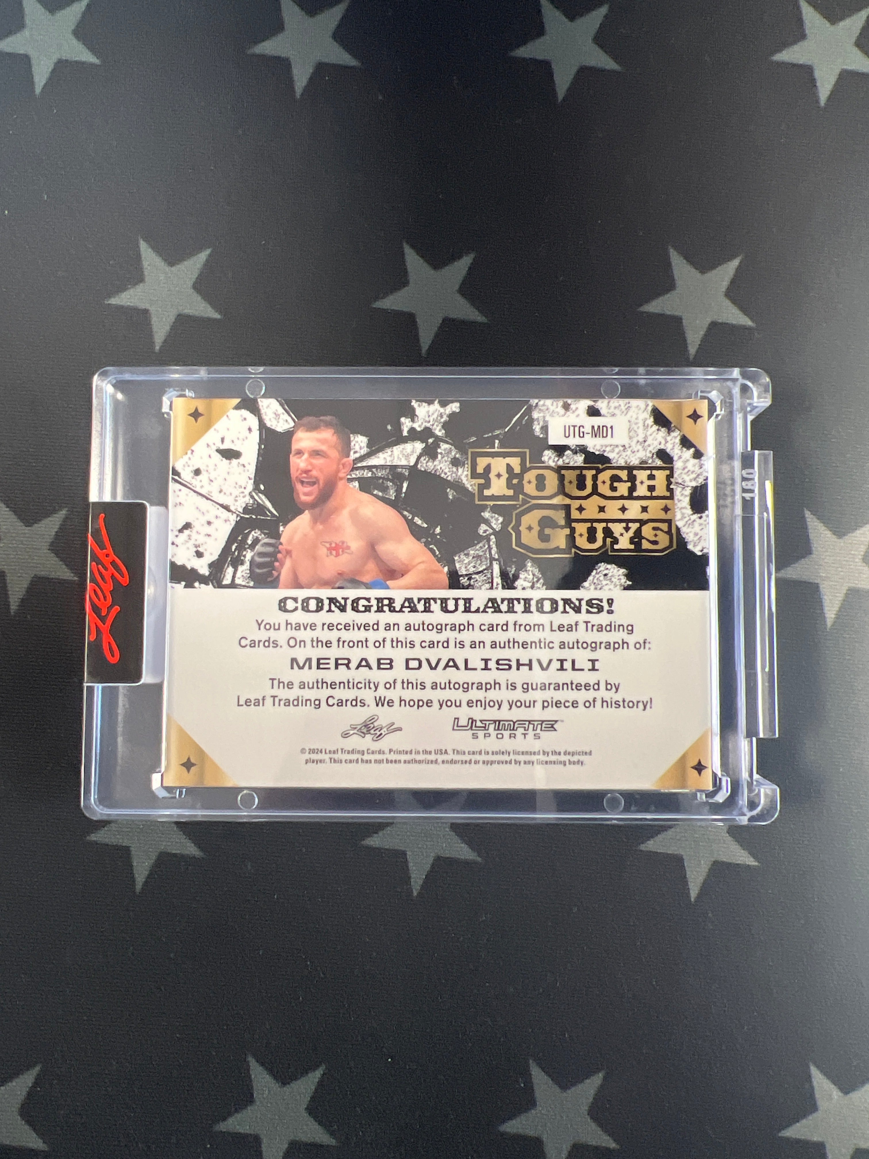 2024 Leaf Ultimate Sports Merab Dvalishvili #UTG MD1 Tough Guys Autograph Card /25 - MMA Collectible for UFC Fans & Memorabilia Enthusiasts